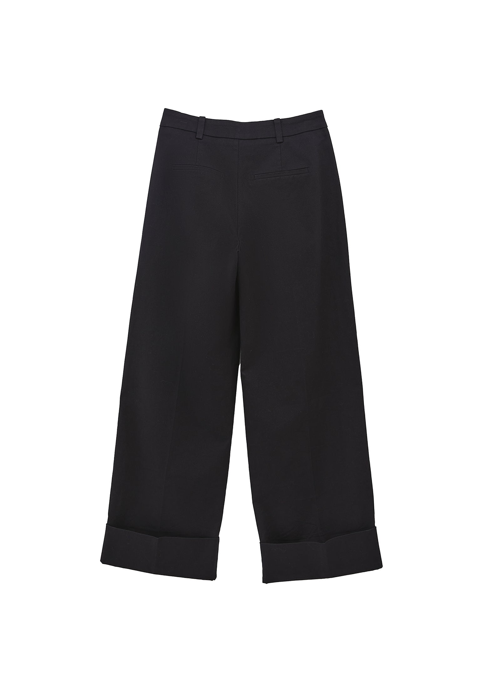 Pleated Ultra High Waist Straight Leg Women Pants - BLACK