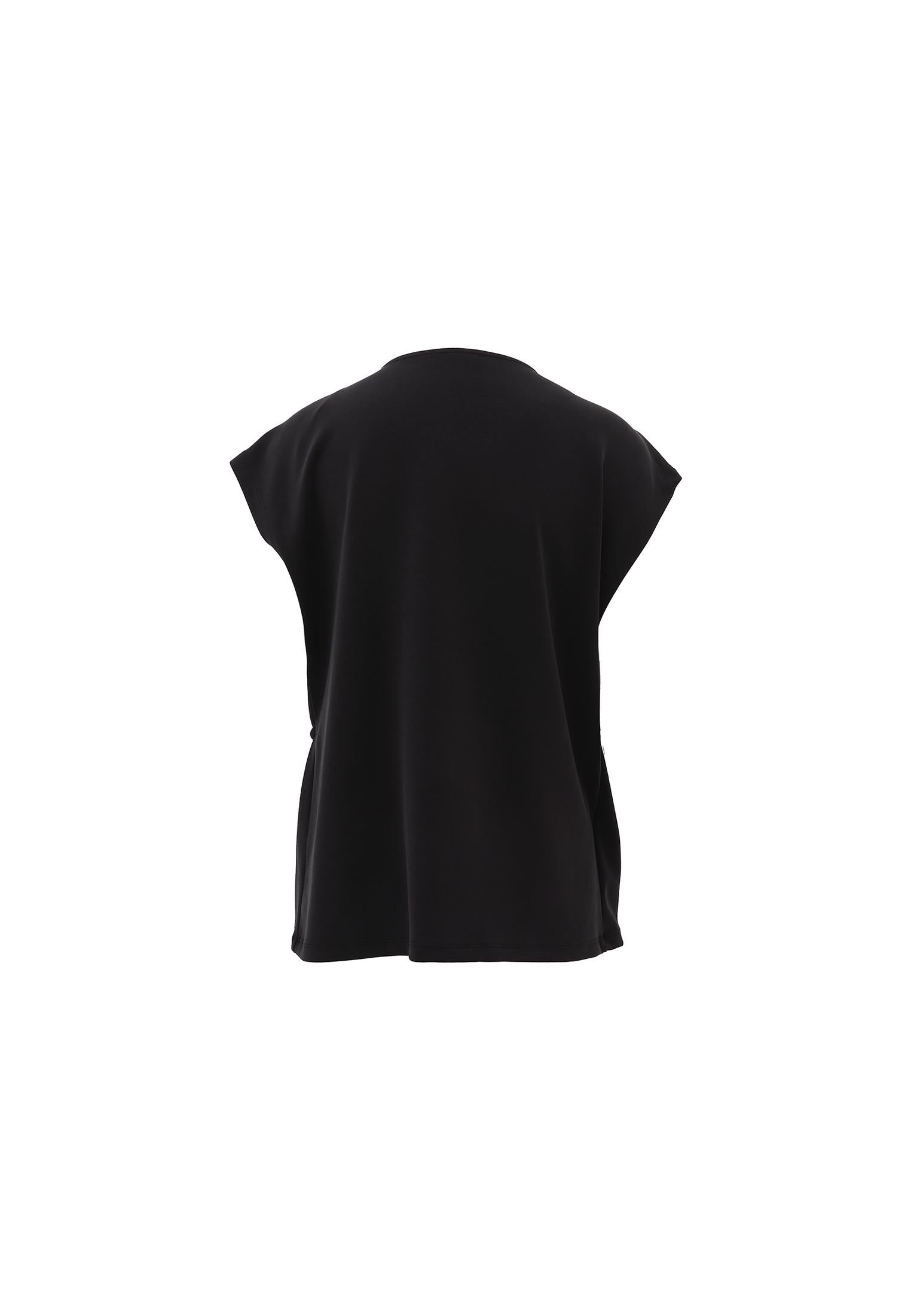Wrap Neck Tunic Cardigan - BLACK
