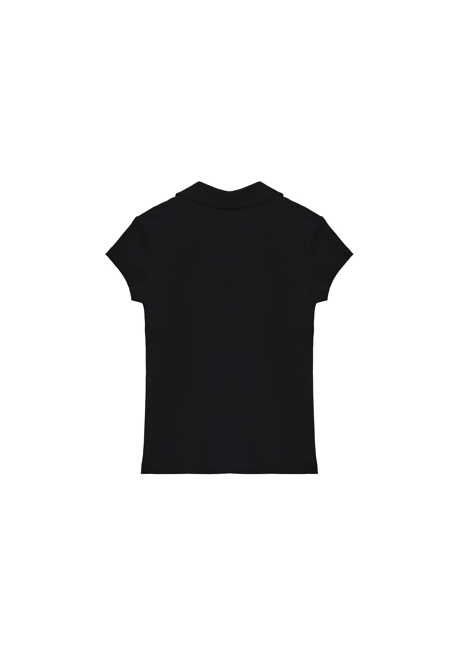 Polo Collar T-Shirt - BLACK