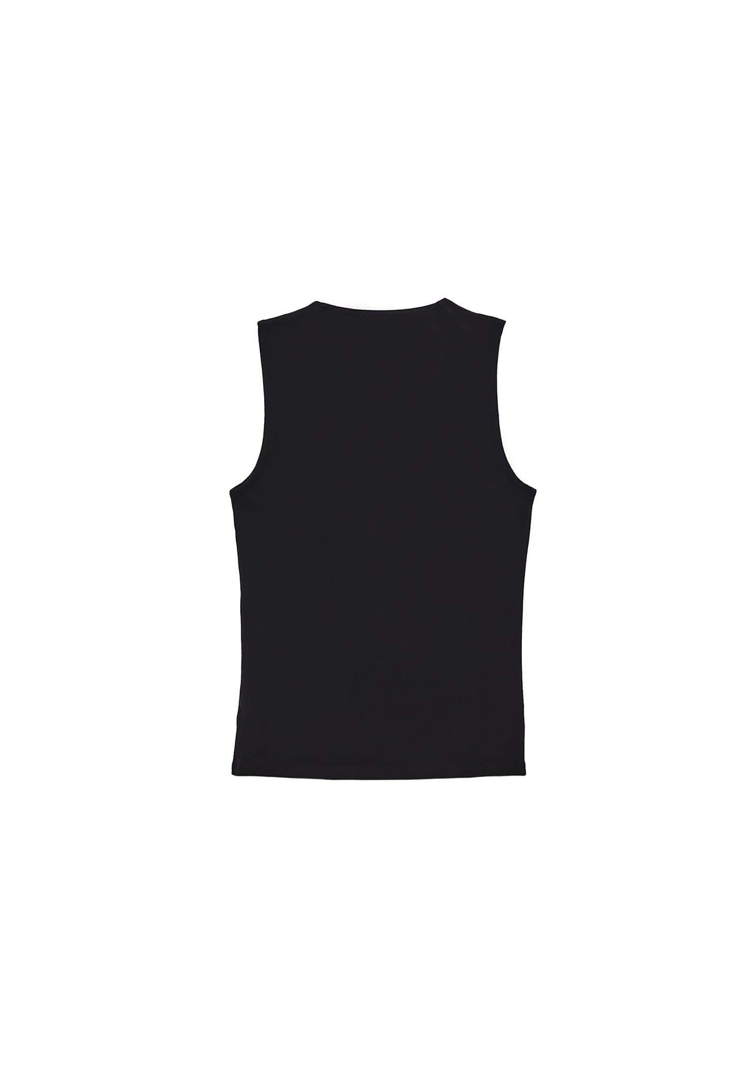Square Neck Modal Tank Top - BLACK
