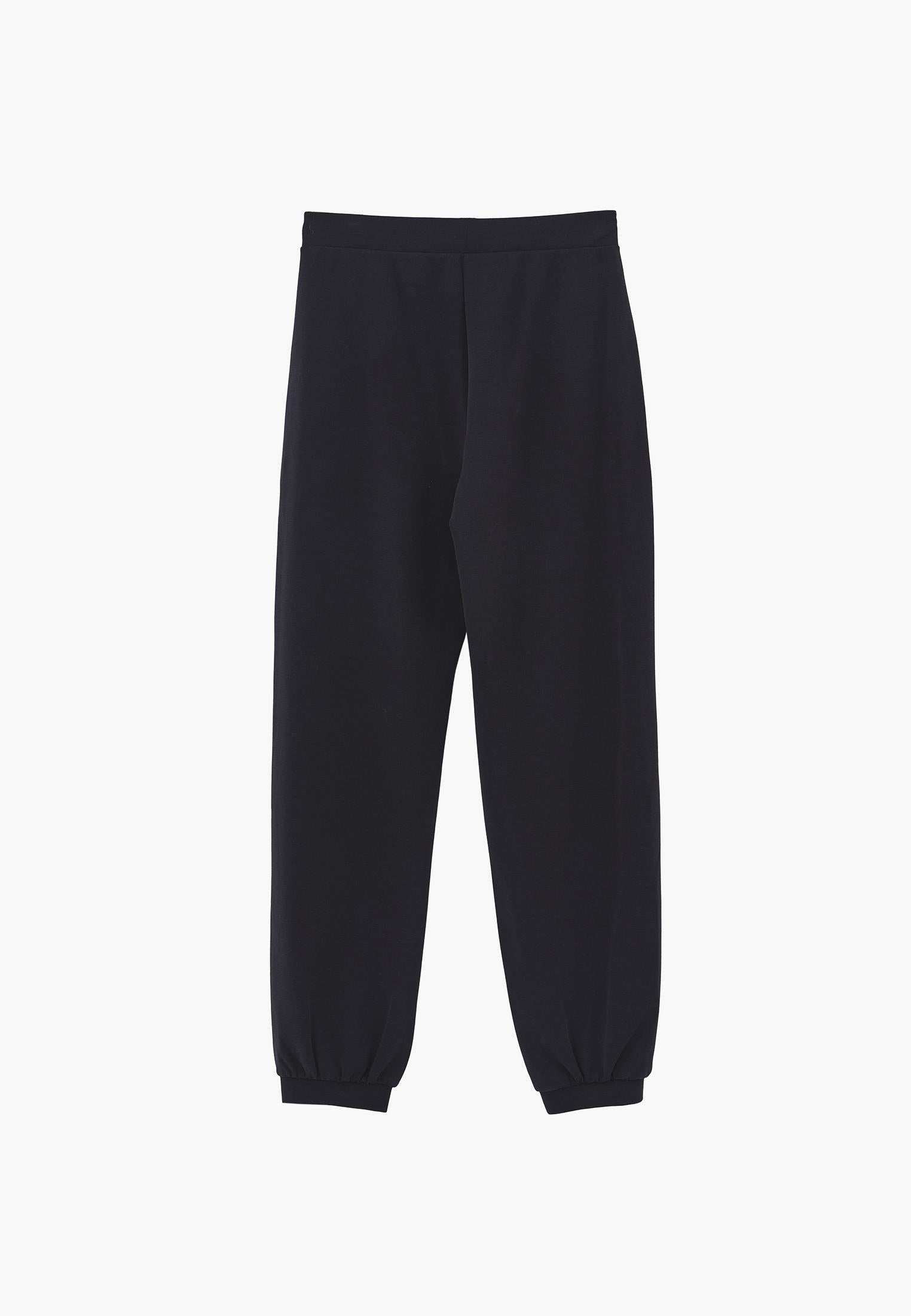 High Waist Jogger Pants - BLACK