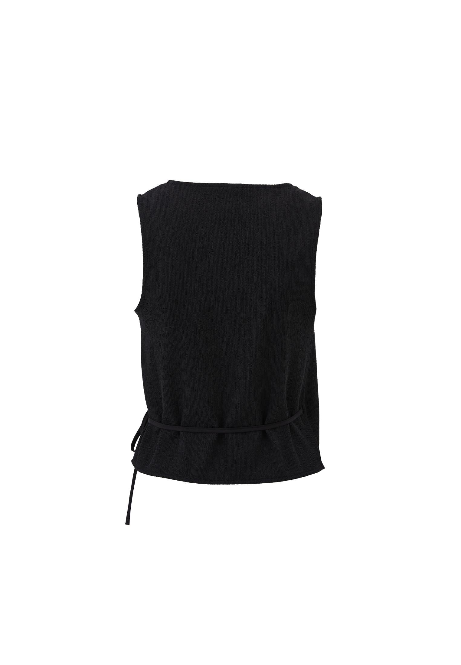 Double Breasted Vest - BLACK