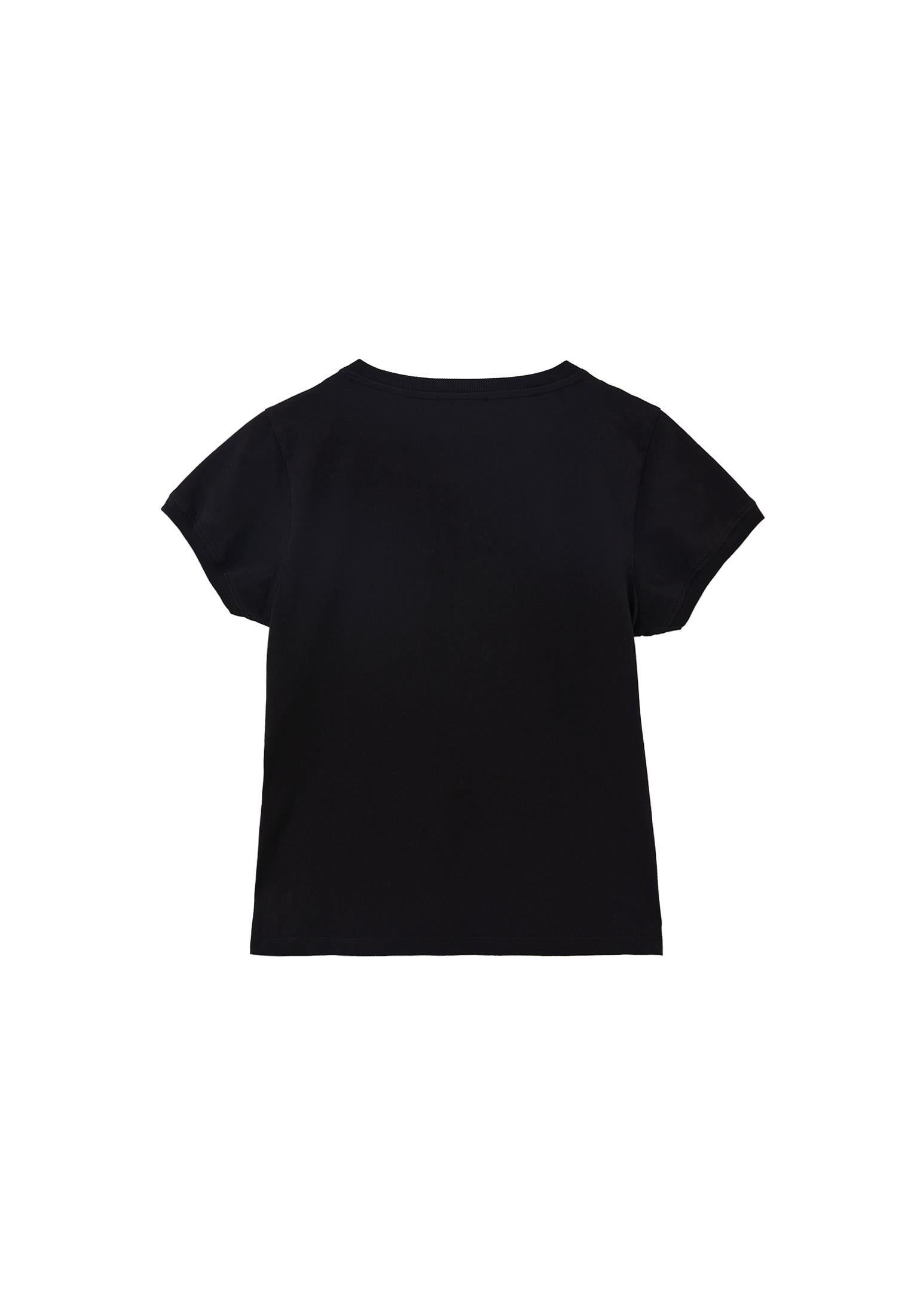 Crew Neck Loose Fit T-Shirt - BLACK