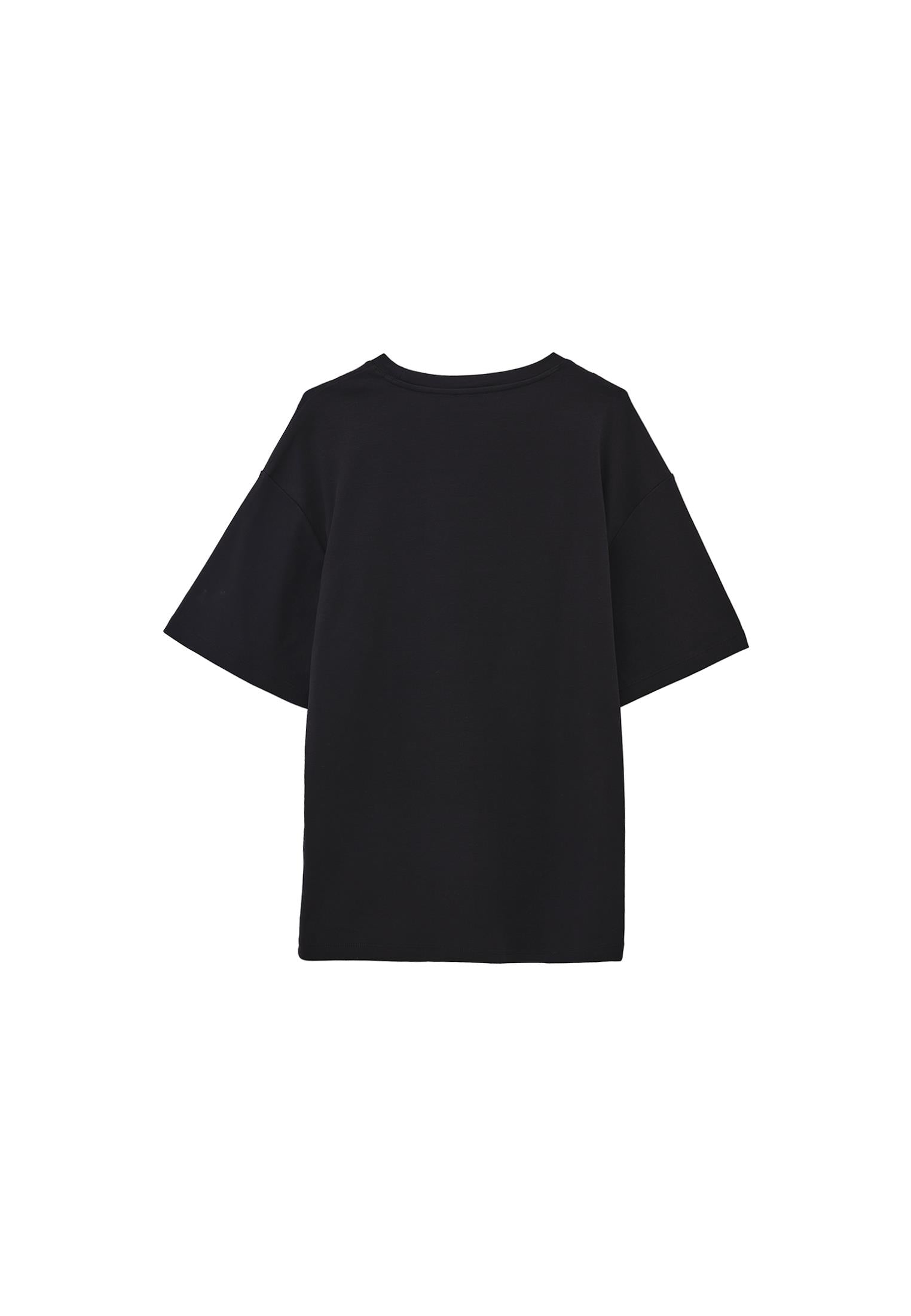 Oversize Cotton T-Shirt - BLACK