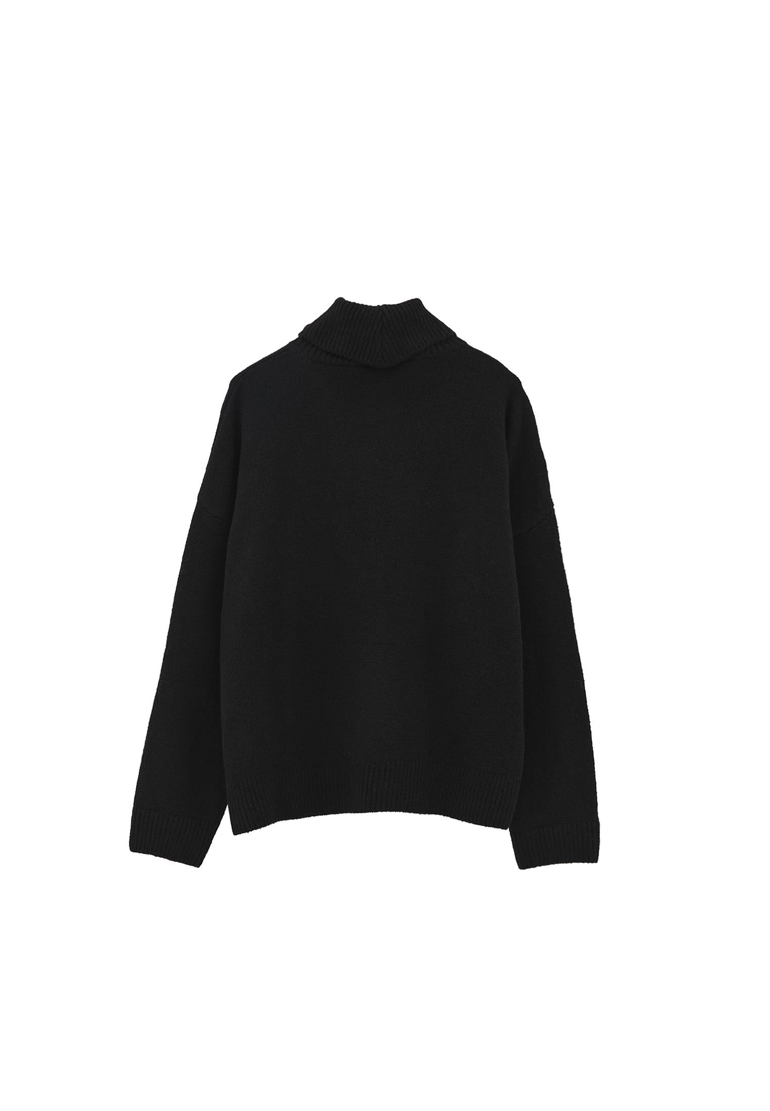 Soft Touch Turtleneck Roll Neck - BLACK