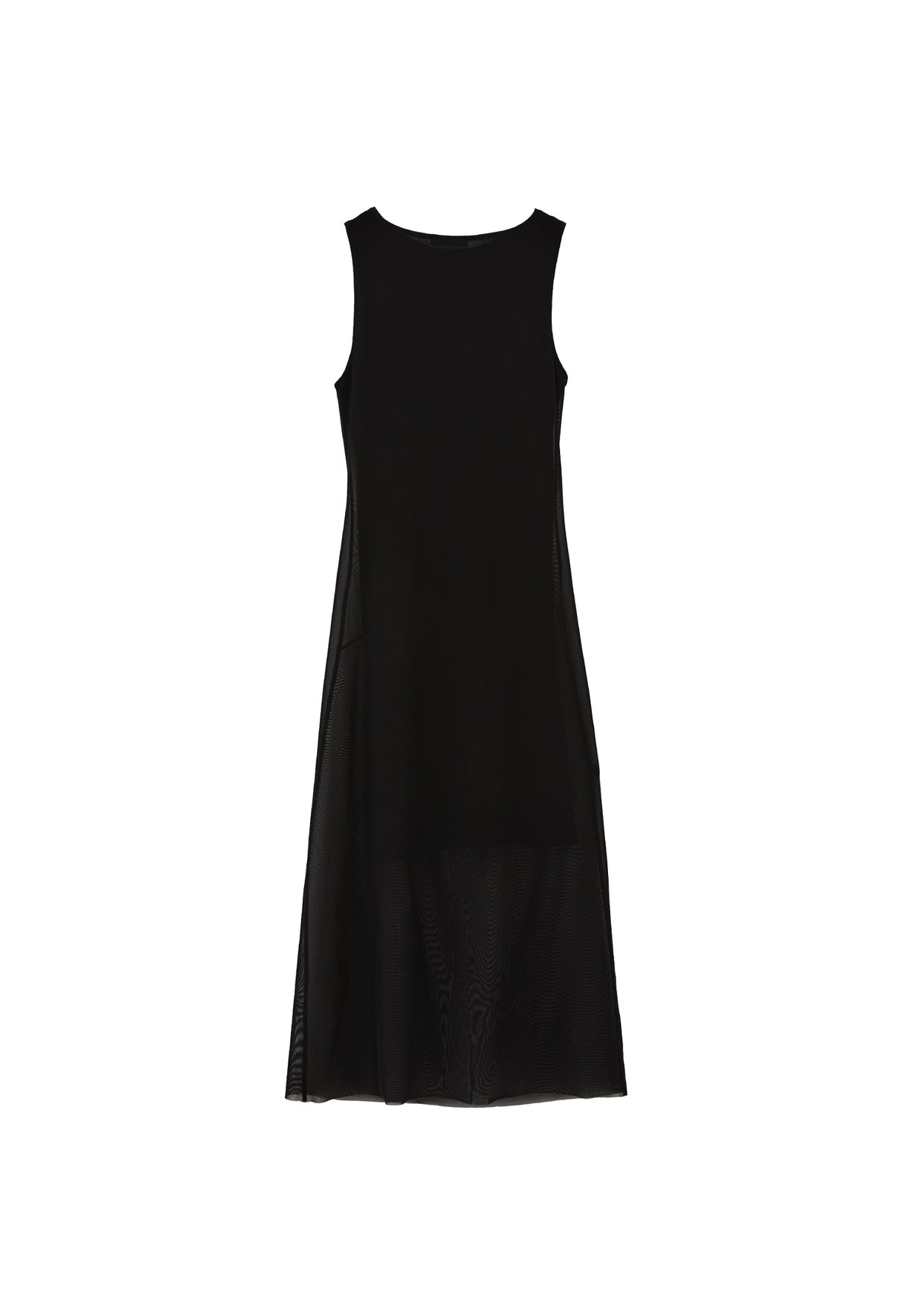 Mesh Long Dress - BLACK