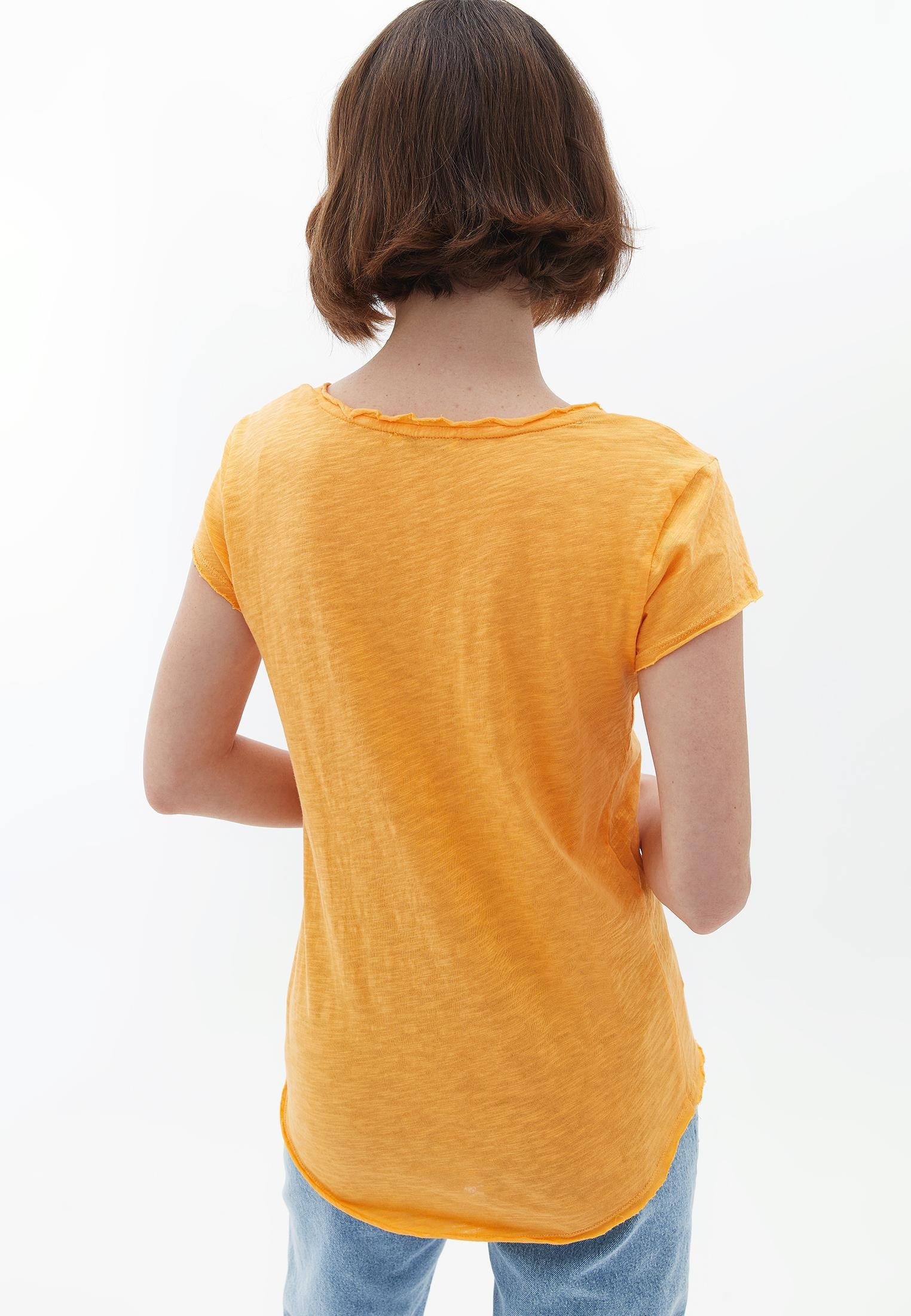 V Neck Loose T-Shirt - BLAZING ORANGE