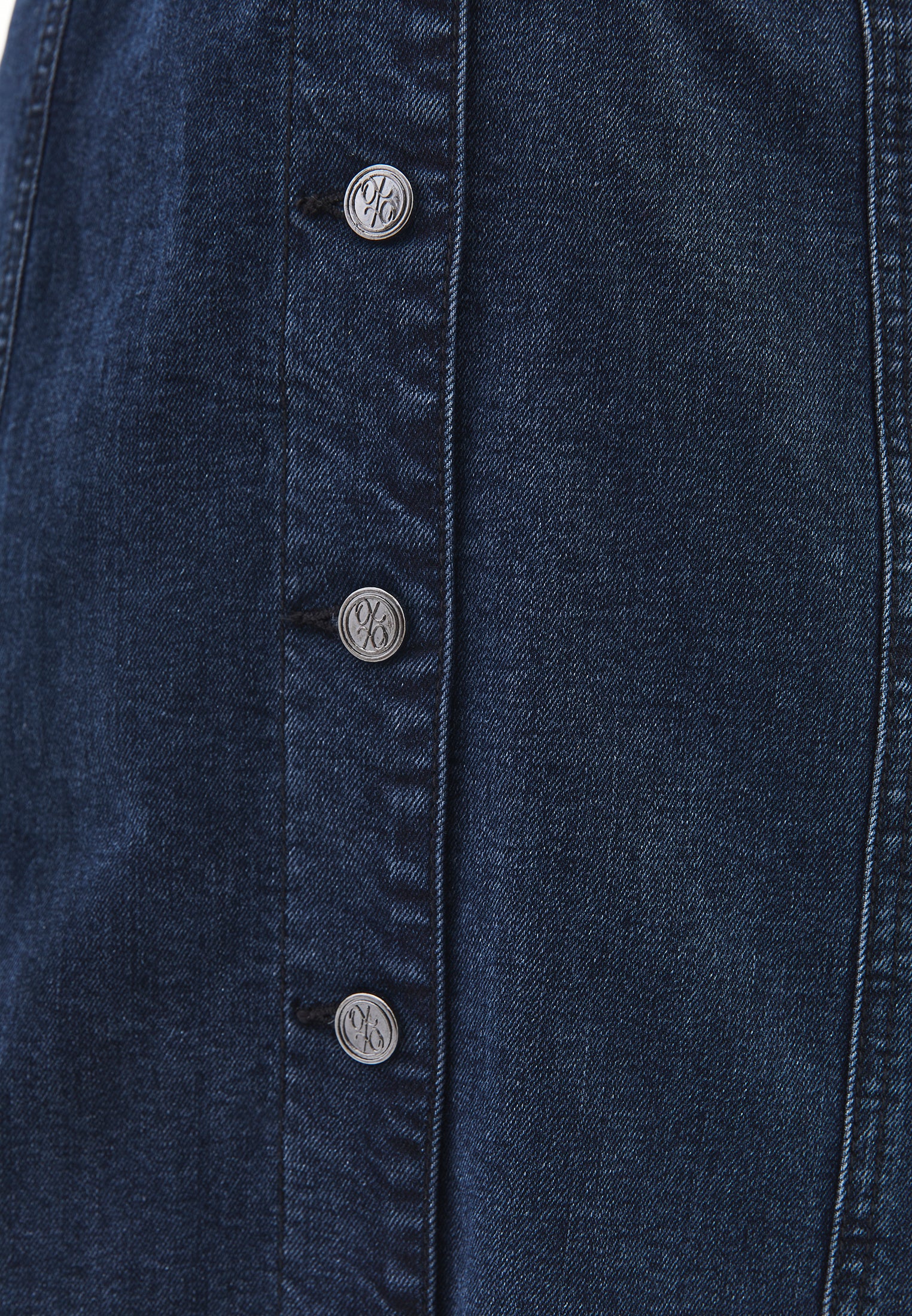 V Neck Belted Buttoned Long Dress - BLUE BLACK DENIM