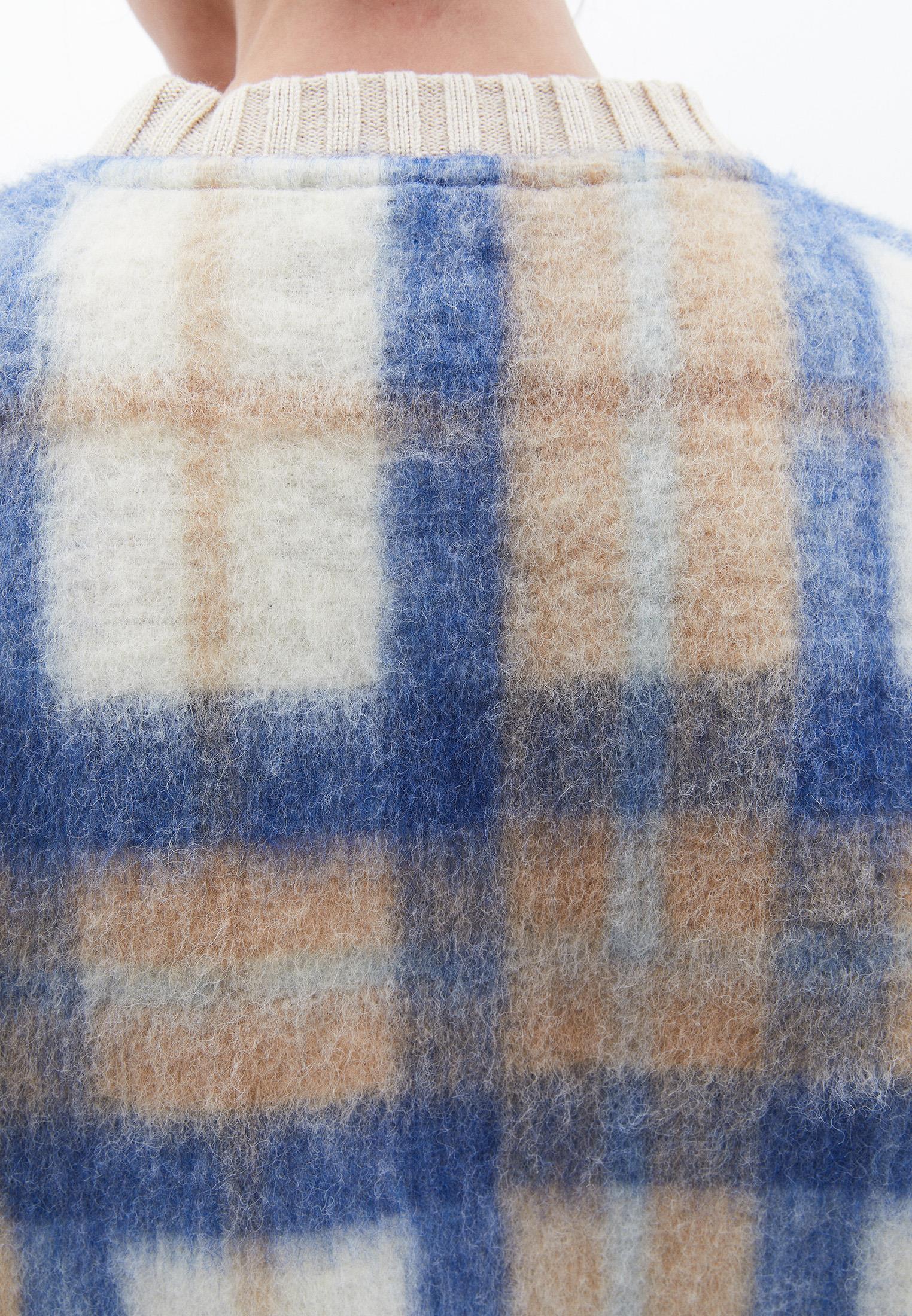 Oversize Plaid Sweatshirt - BLUE CHECK COMB