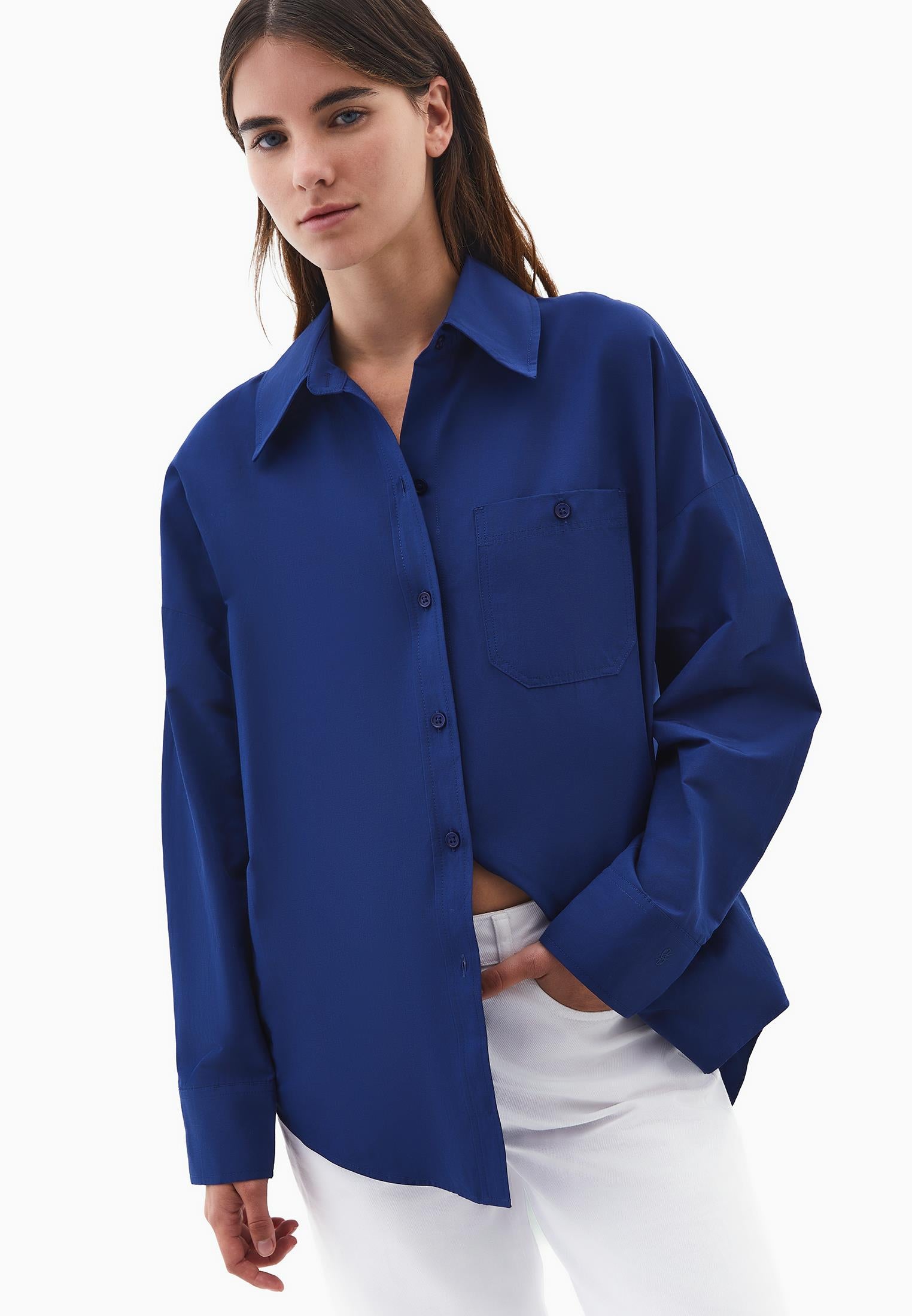 Poplin Long Shirt - BLUE DEPTHS