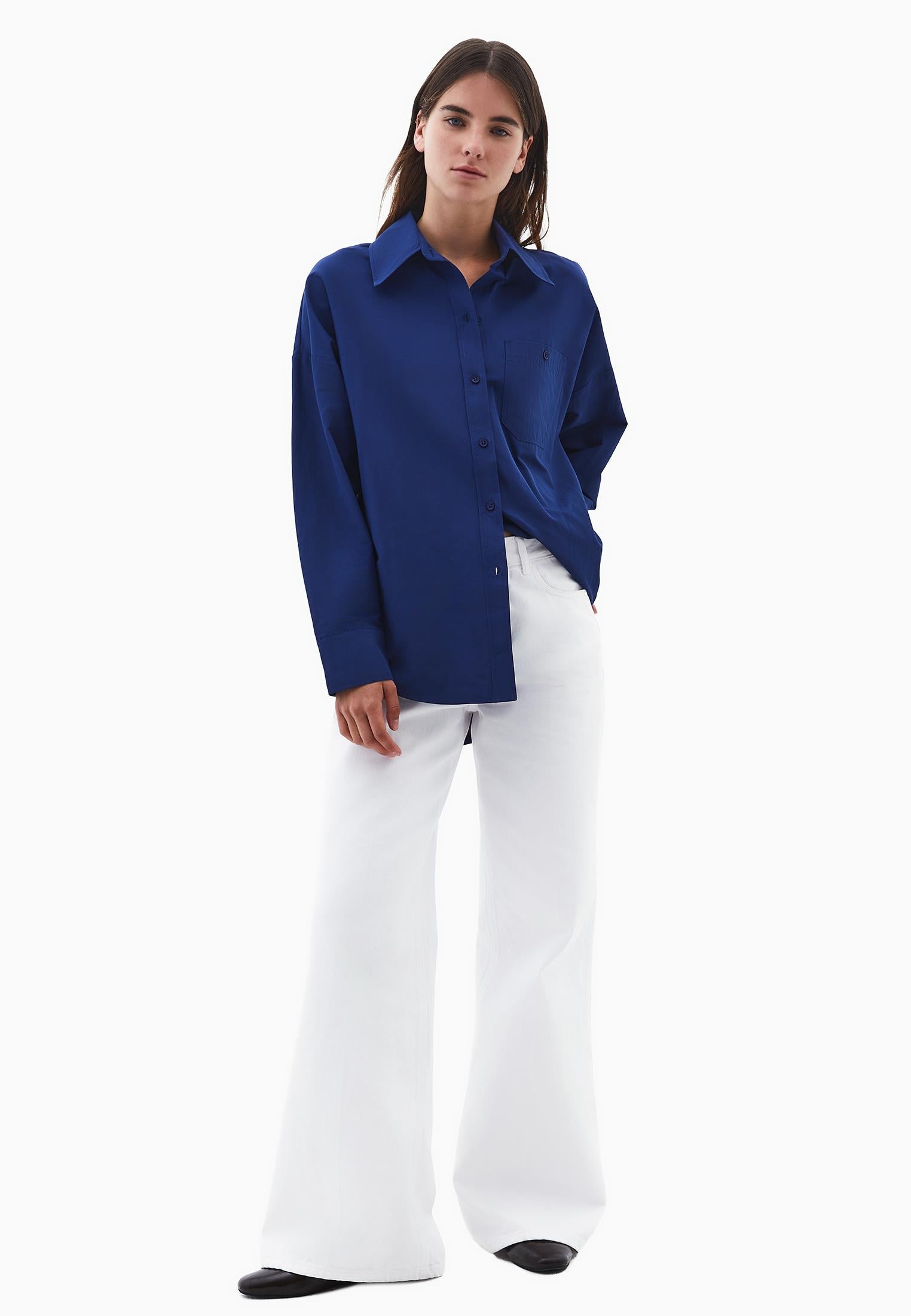 Poplin Long Shirt - BLUE DEPTHS