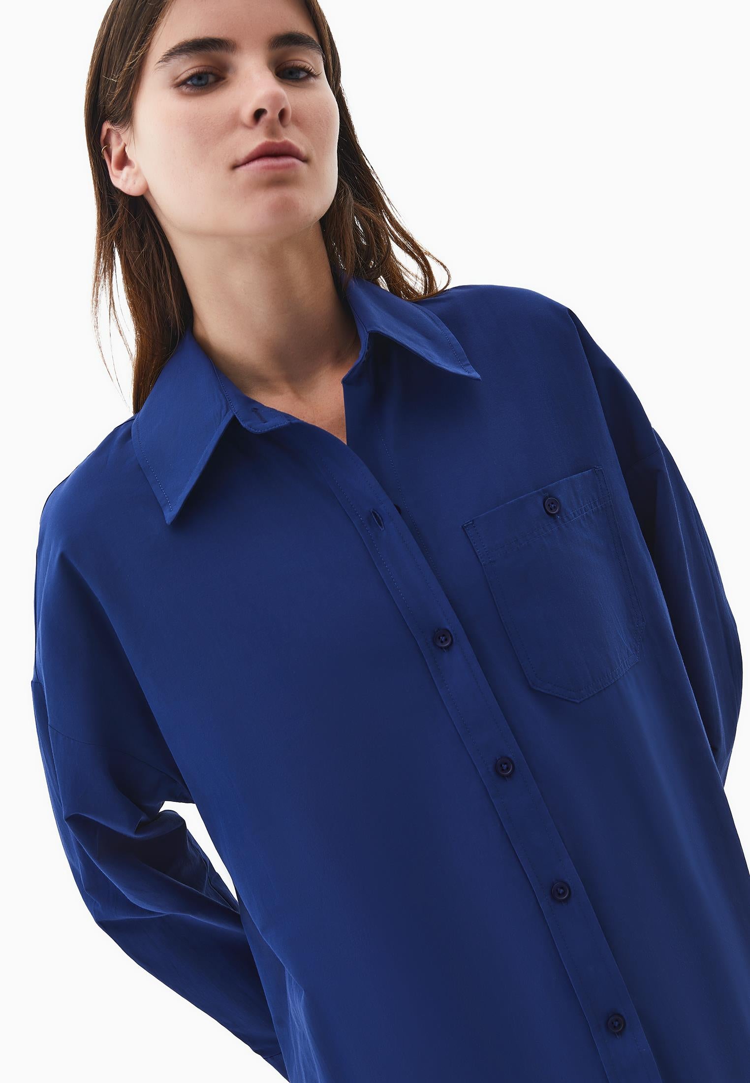 Poplin Long Shirt - BLUE DEPTHS
