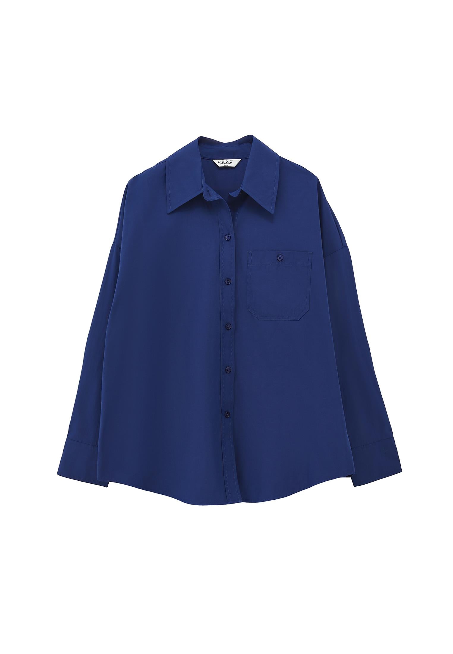 Poplin Long Shirt - BLUE DEPTHS