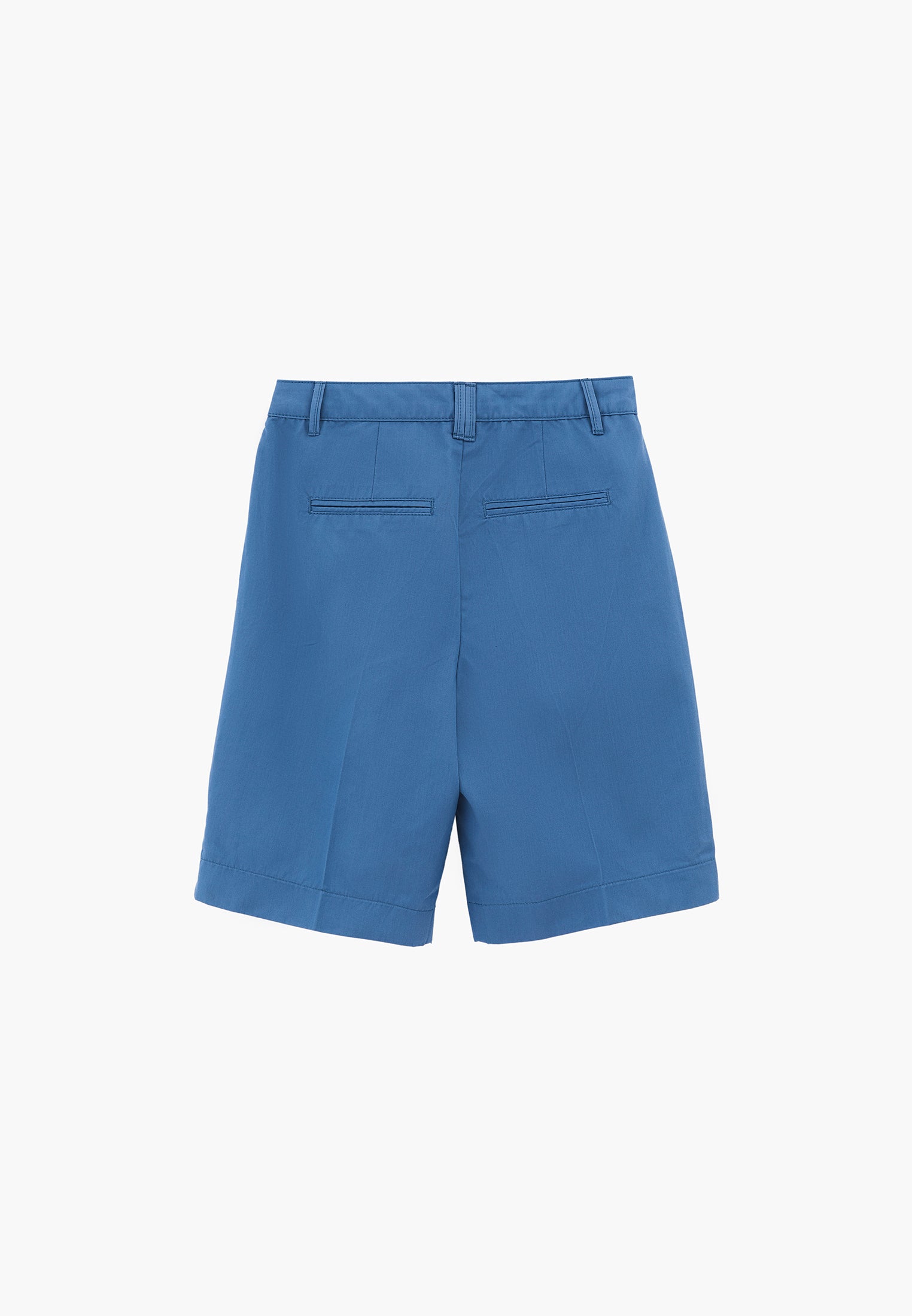High Waist Straight Leg Shorts - BLUE HEAVEN