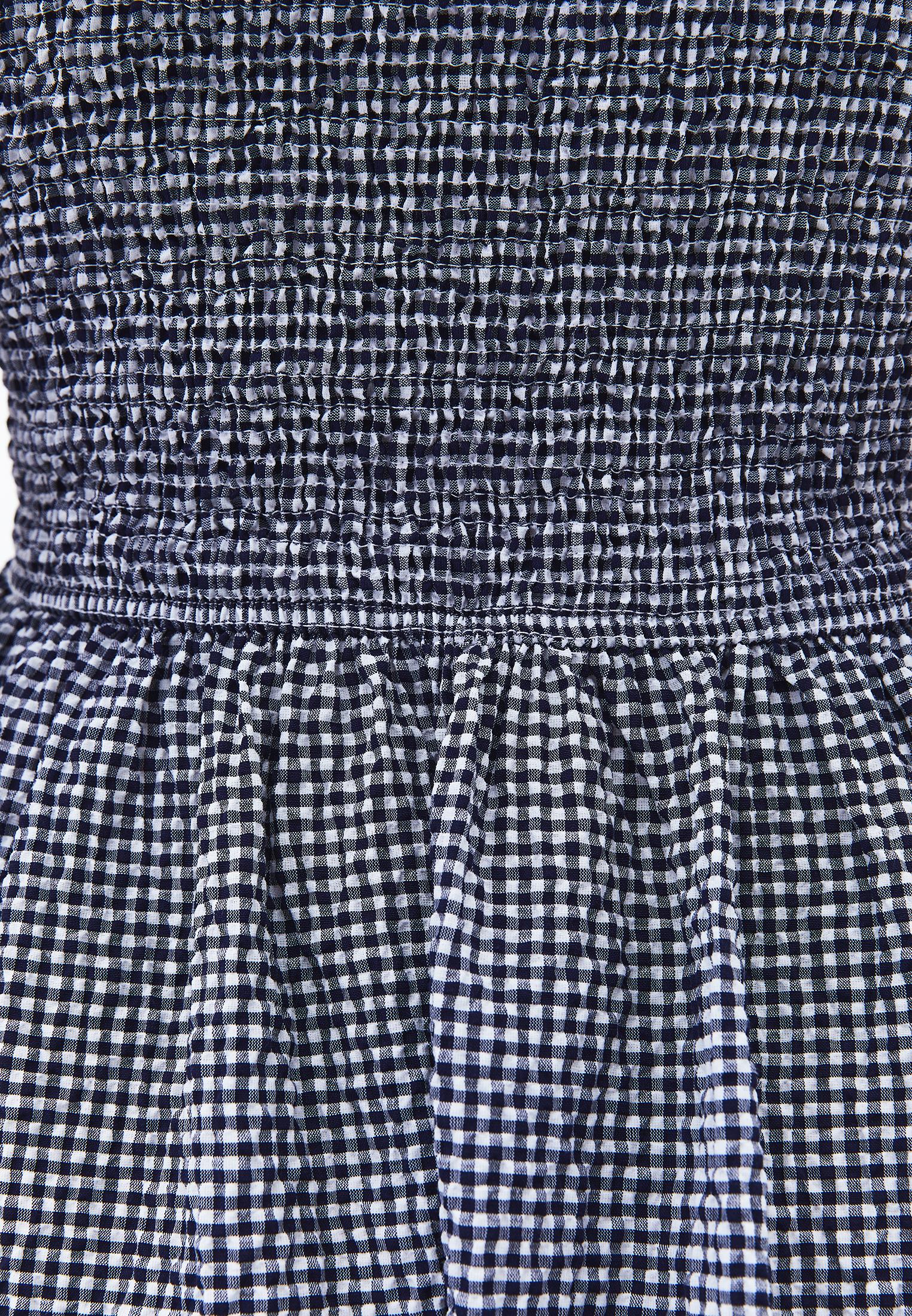 Sleeveless Square Neck Dress - BLUE VICHY COMB