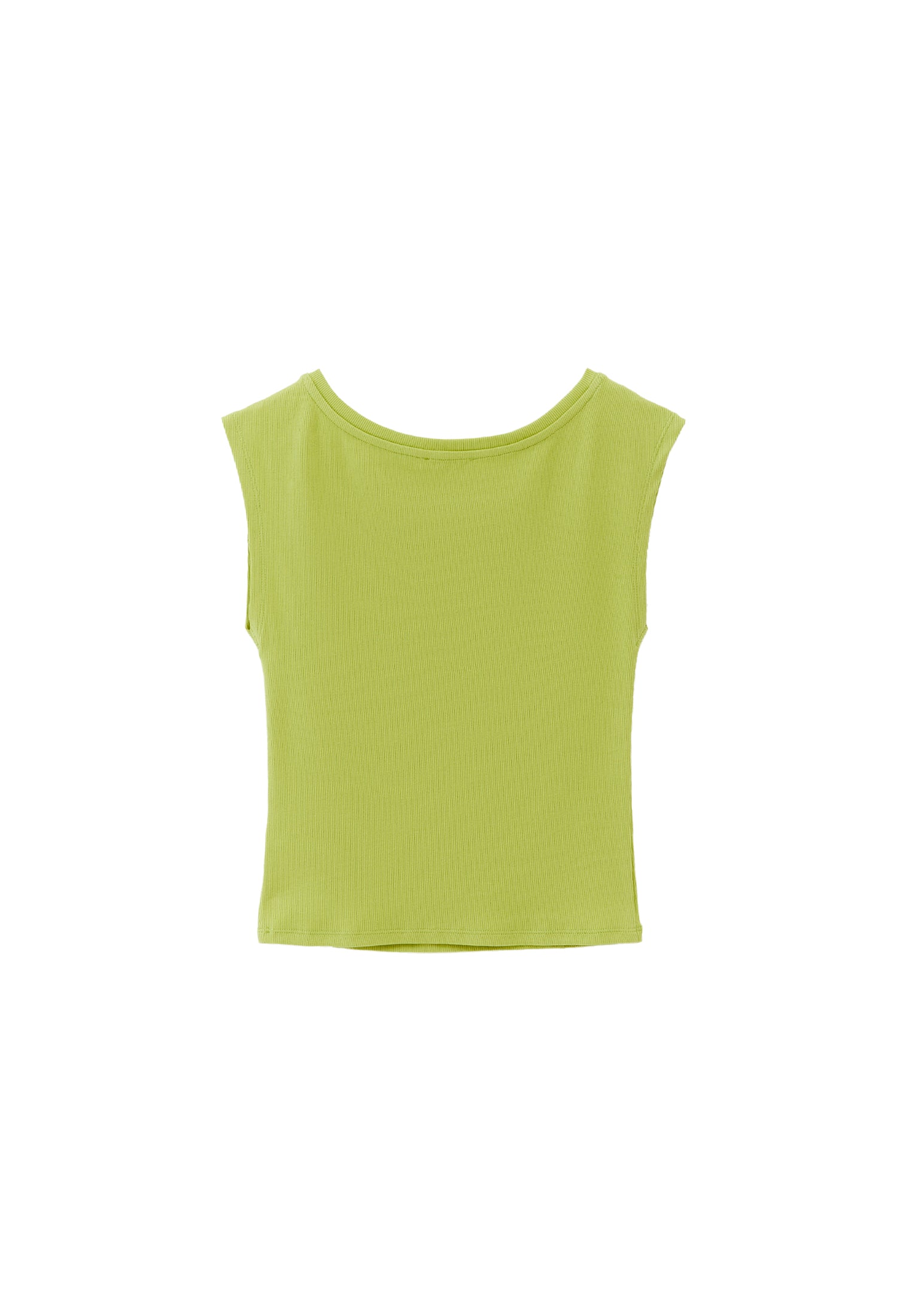 Boat Neck Short Sleeve T-Shirt - BRIGHT CHARTREUSE