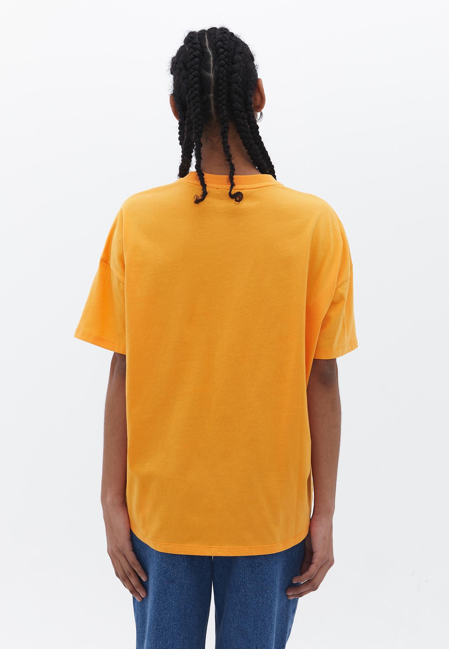 Oversize Crew Neck T-Shirt - BRIGHT MARIGOLD