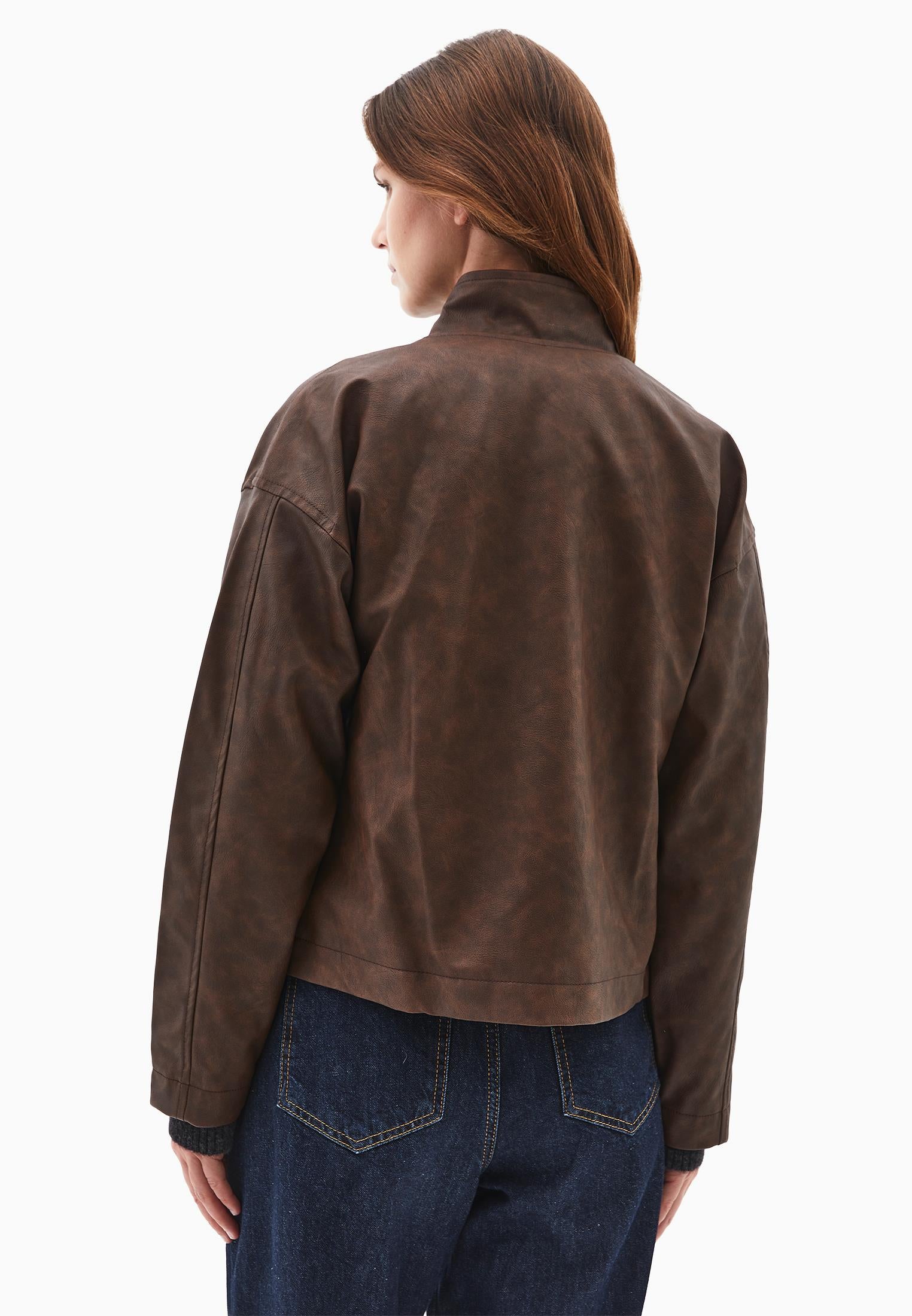 Shawl Collar Midi Jacket - BRUNETTE