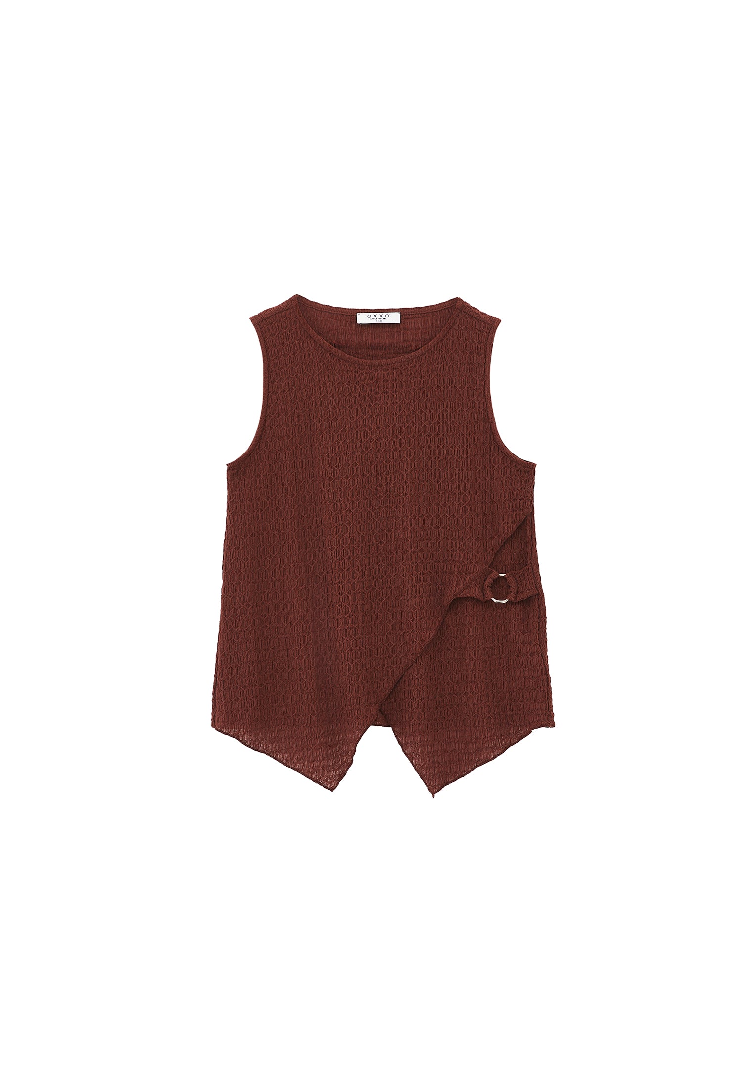 Sleeveless Crew Neck Blouse - BRUNETTE