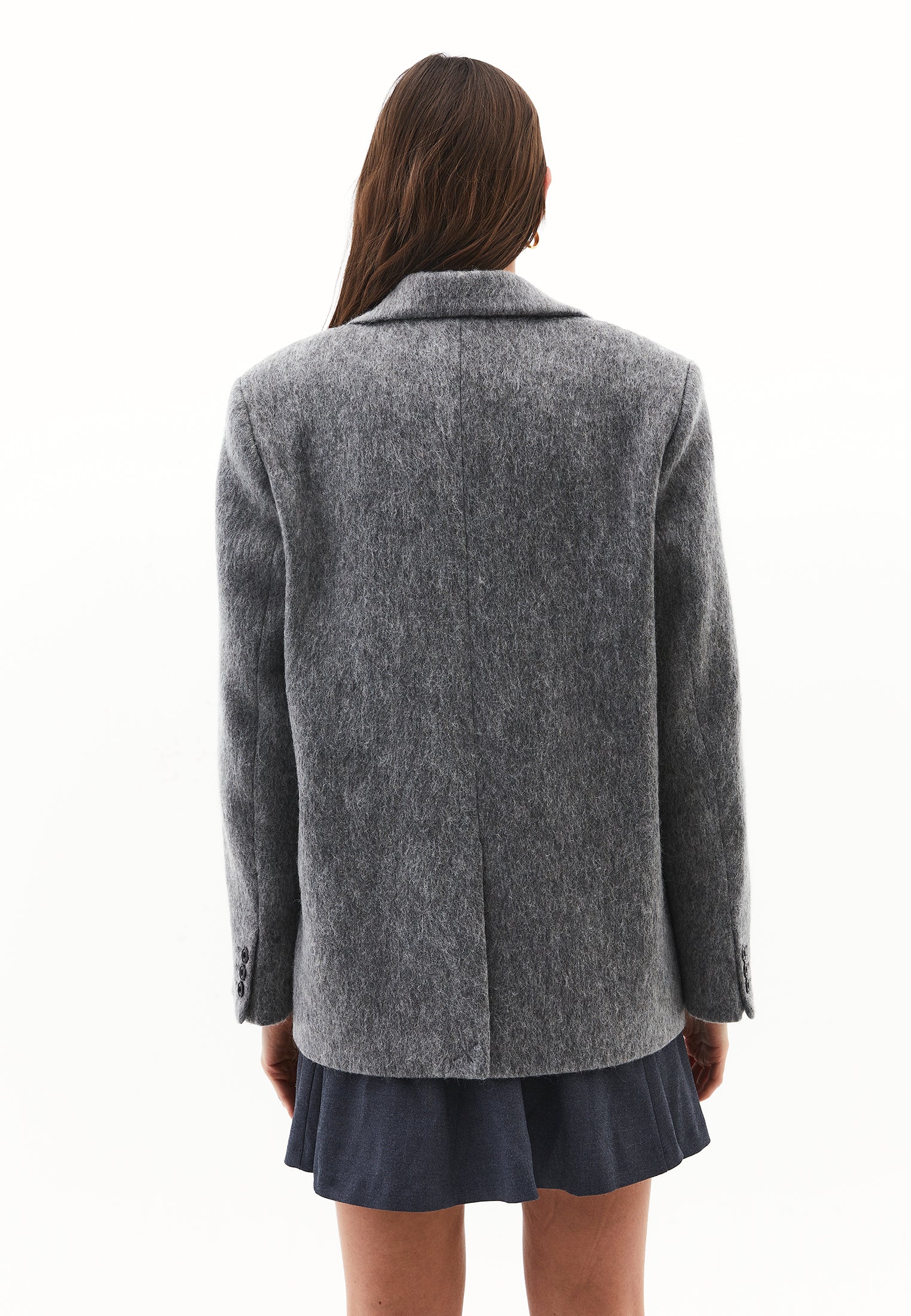 Mohair Long Sleeve Jacket - BRUSHED NICKEL