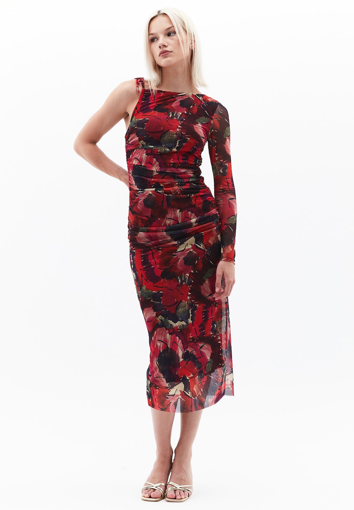 One Shoulder Long Dress - BRUSH COMB