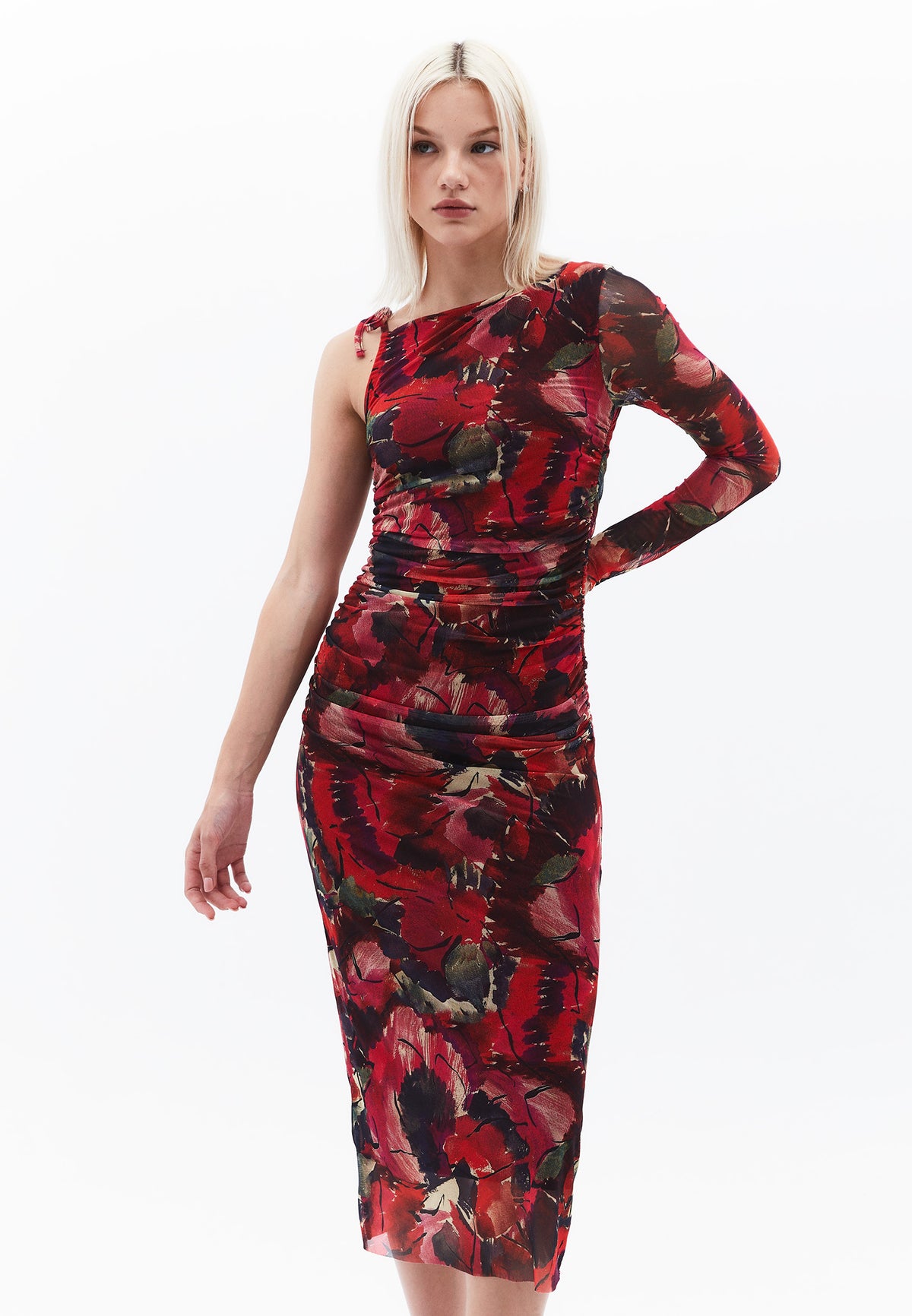 One Shoulder Long Dress - BRUSH COMB