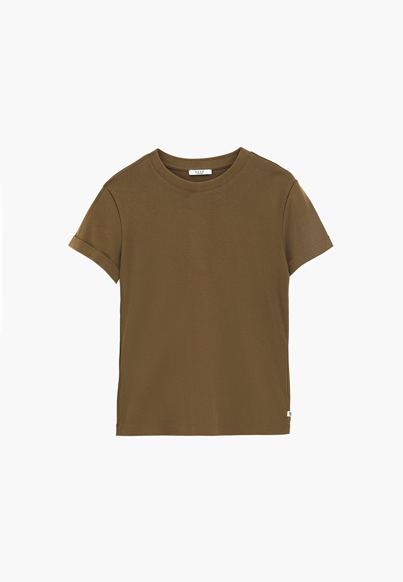 Women's Crew Neck Short Sleeve T-Shirt - BURNT OLIVE