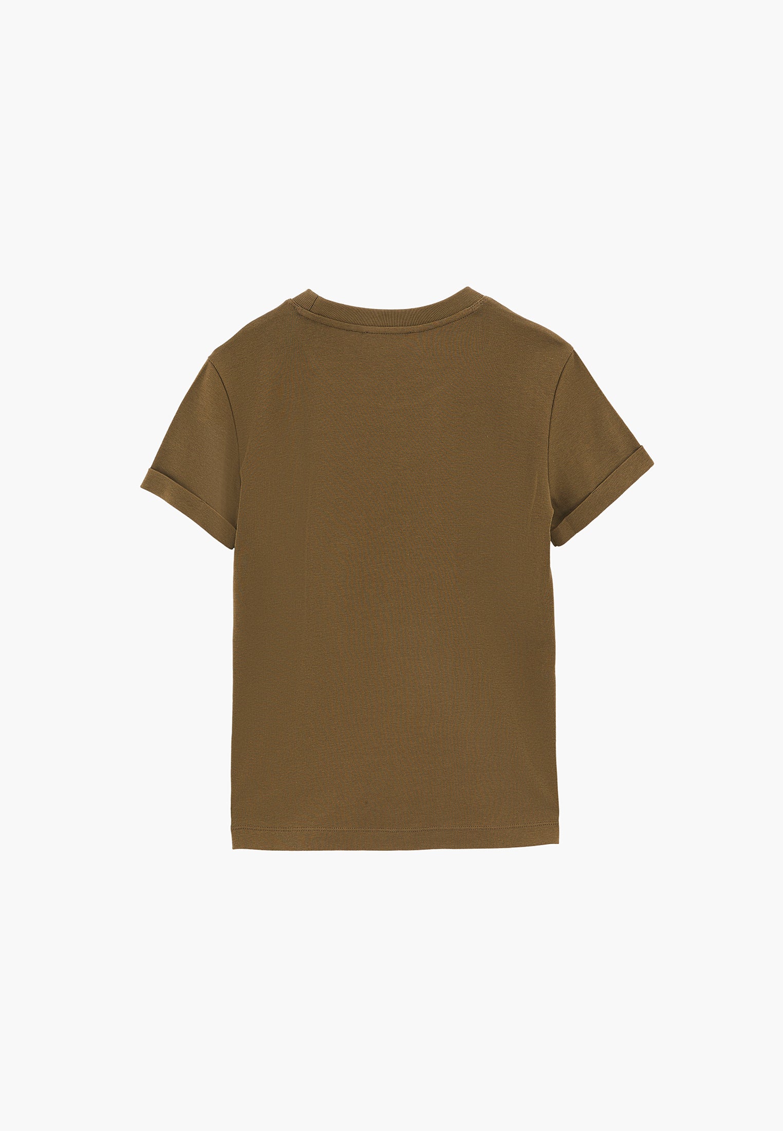 Women's Crew Neck Short Sleeve T-Shirt - BURNT OLIVE