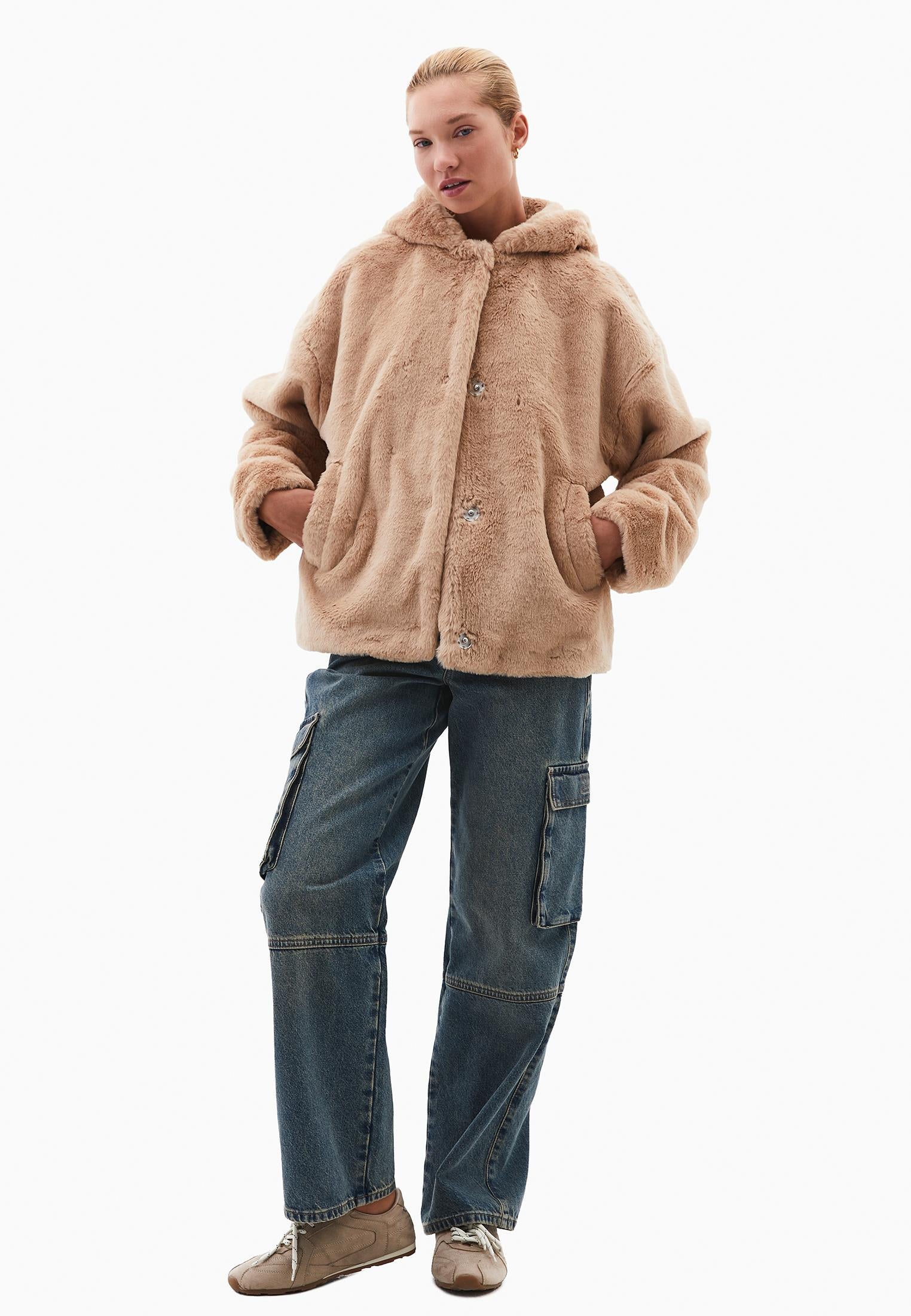 Hooded Fur Jacket - BURRO