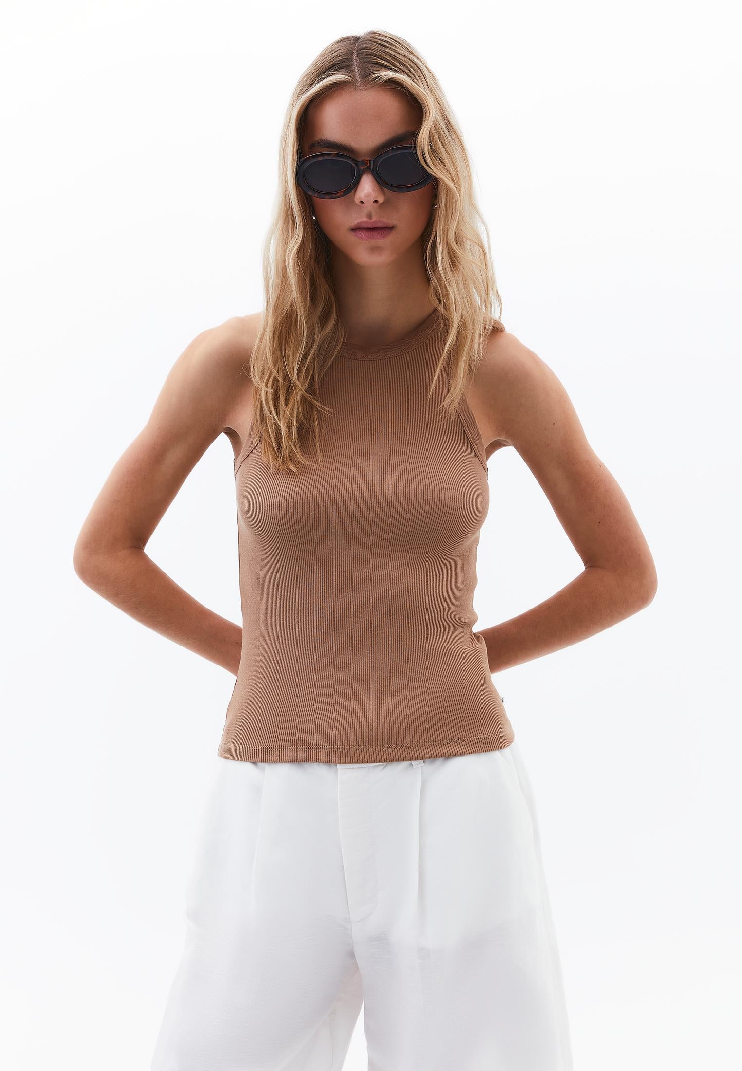 Crew Neck Tank Top - BURRO