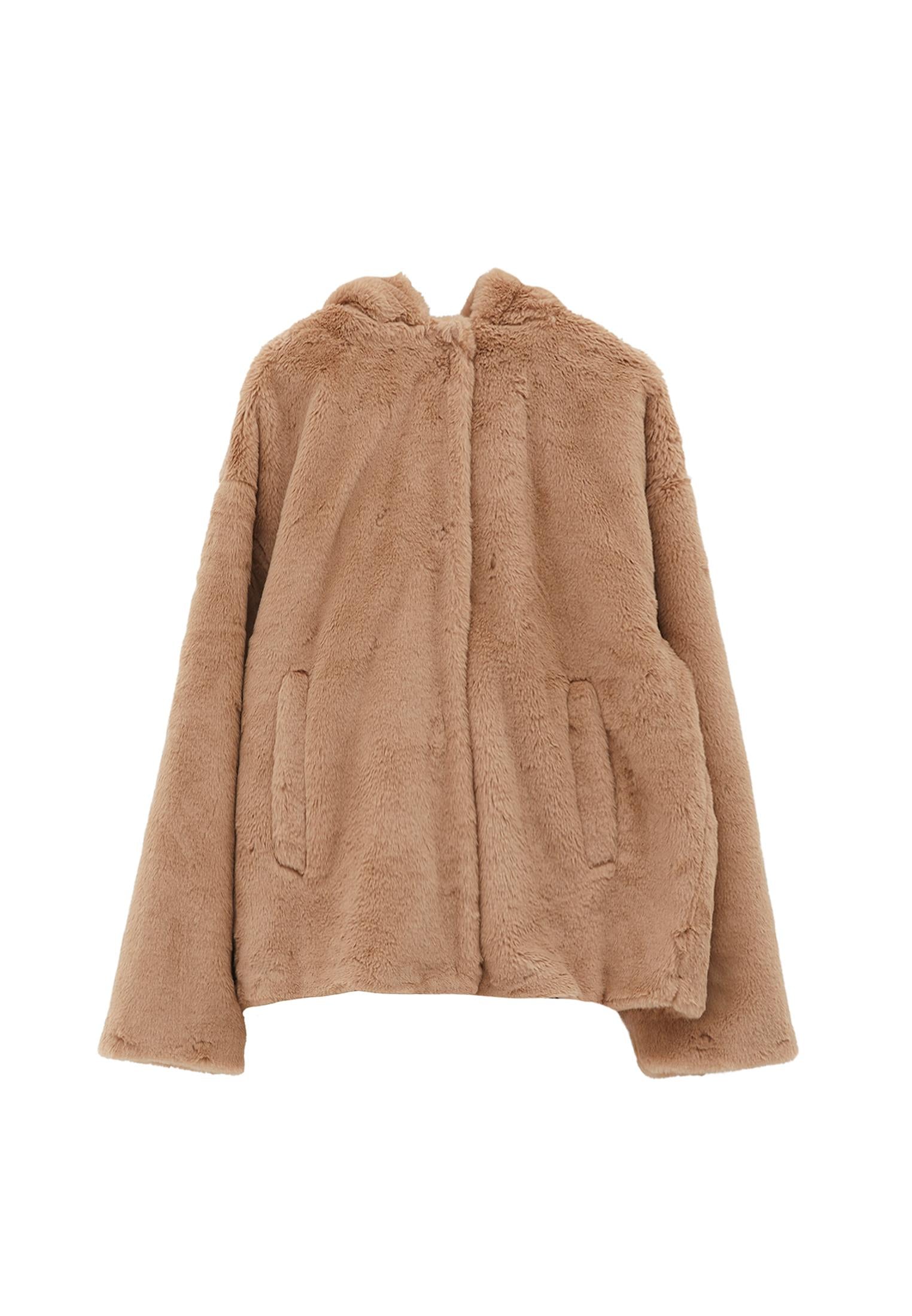 Hooded Fur Jacket - BURRO
