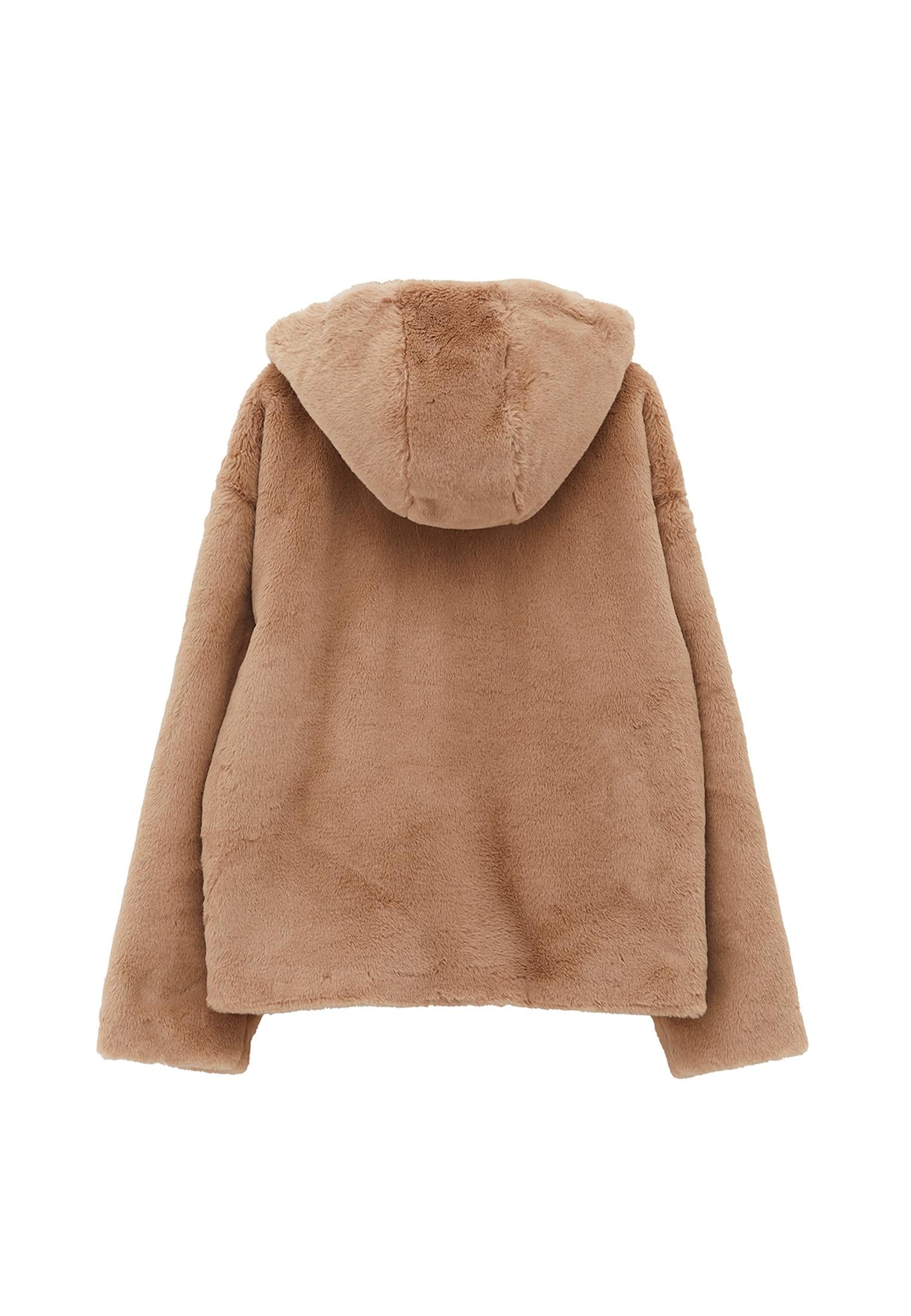 Hooded Fur Jacket - BURRO