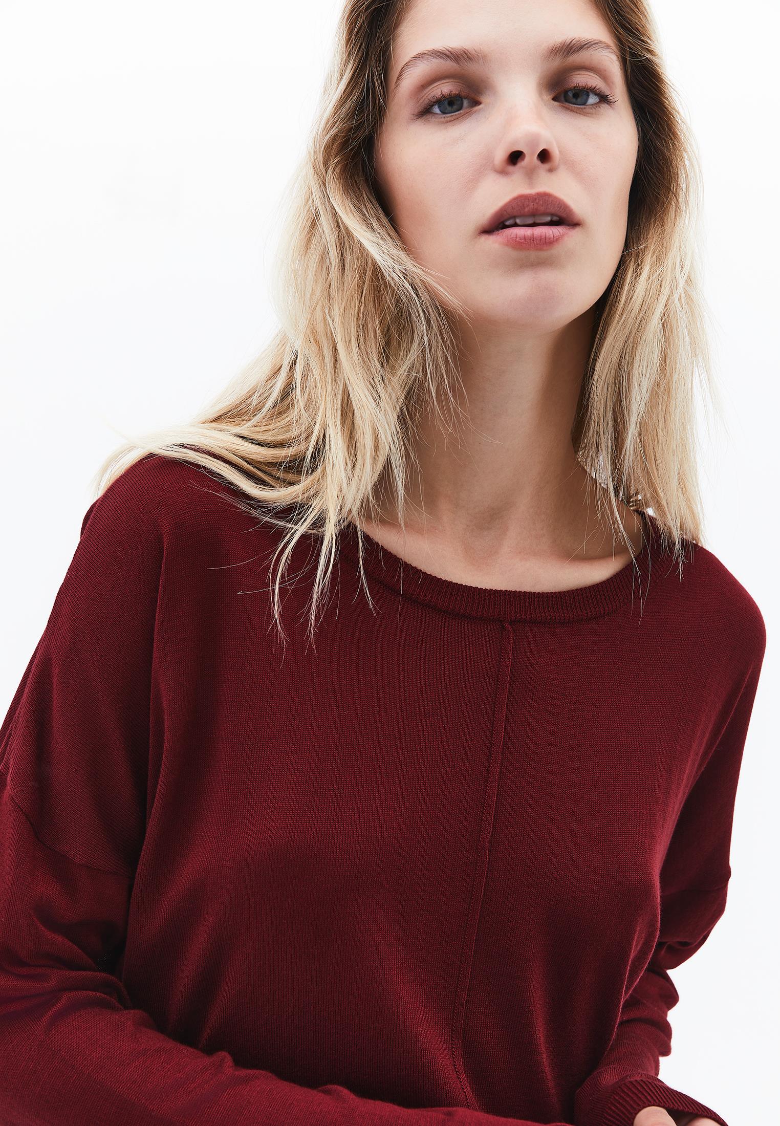 Winter Boat Neck Sweater - CABERNET