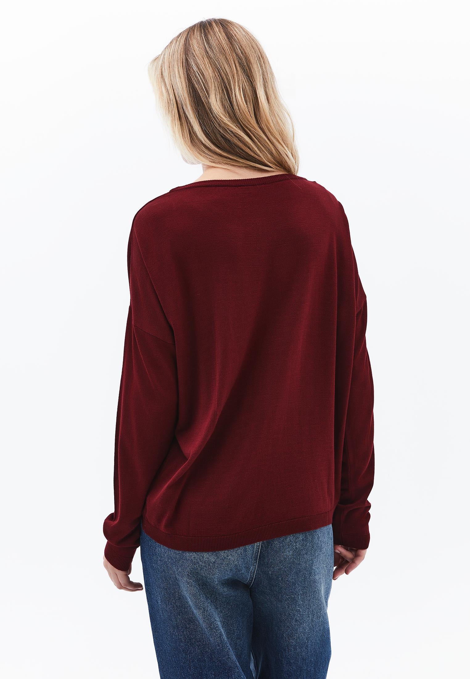 Winter Boat Neck Sweater - CABERNET
