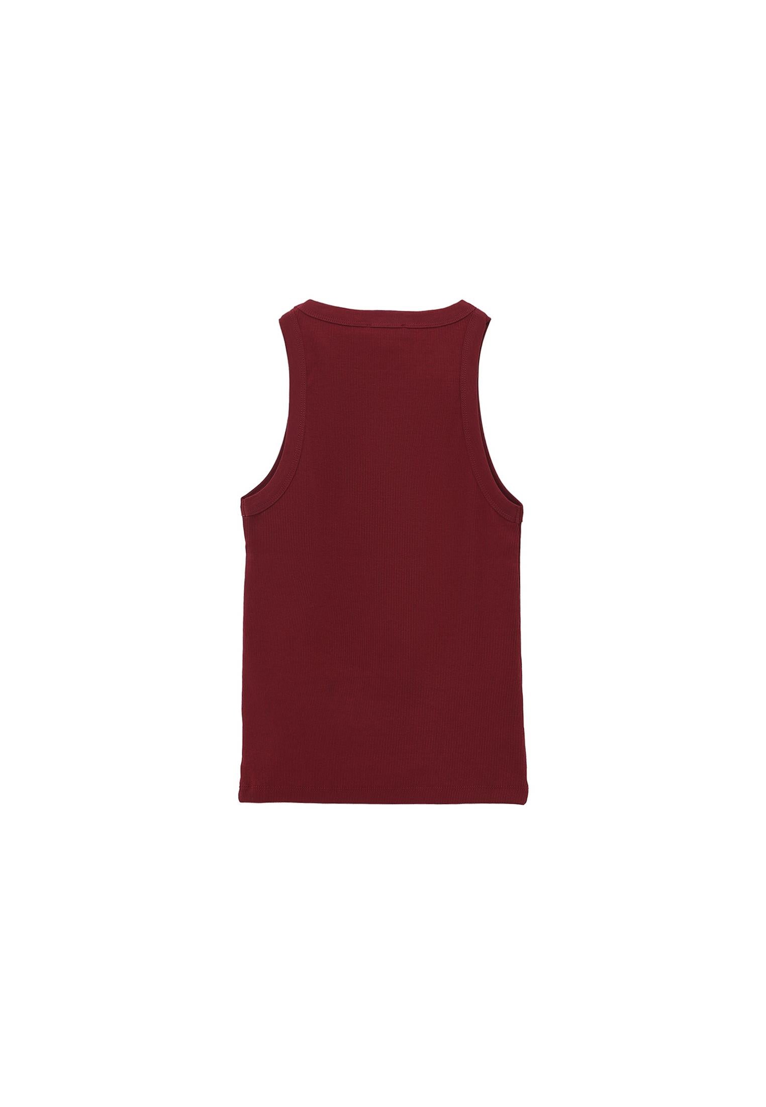 Crew Neck Tank Top - CABERNET