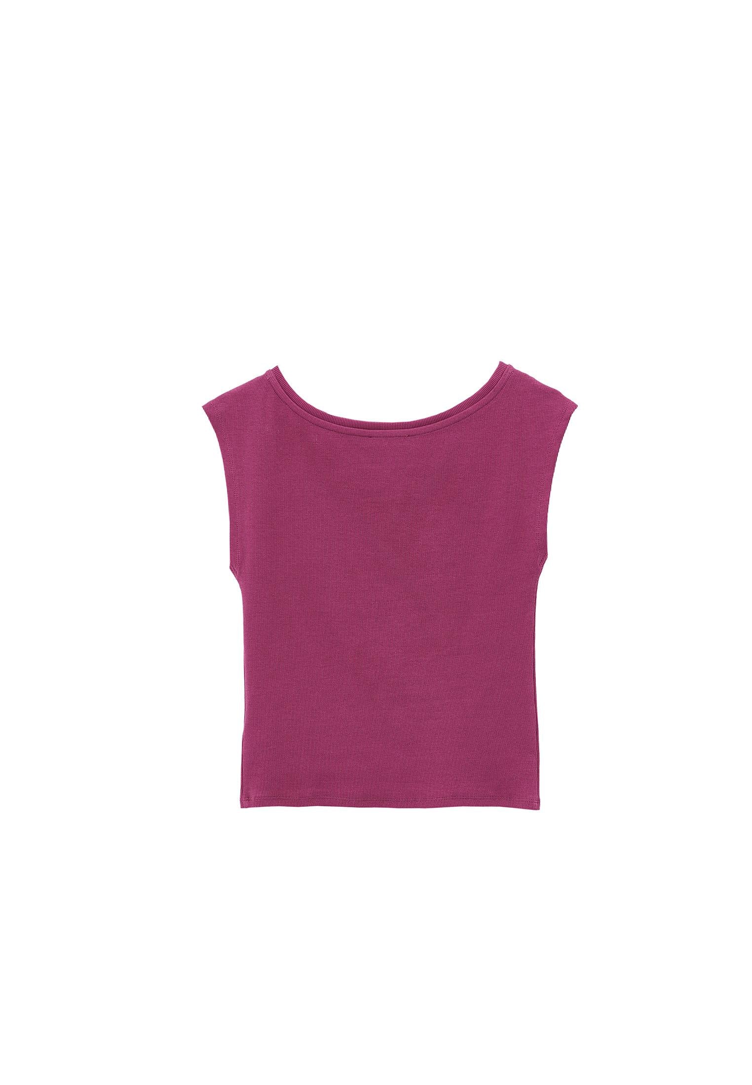 Boat Neck Short Sleeve Bodycon T-Shirt - CACTUS FLOWER