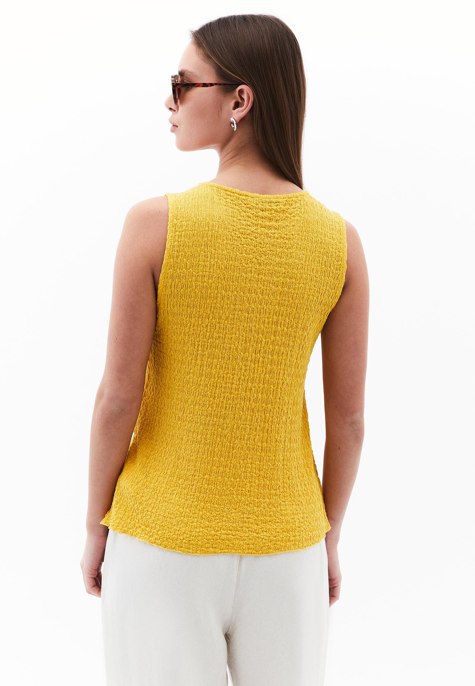 Sleeveless Crew Neck Blouse - CALENDULA