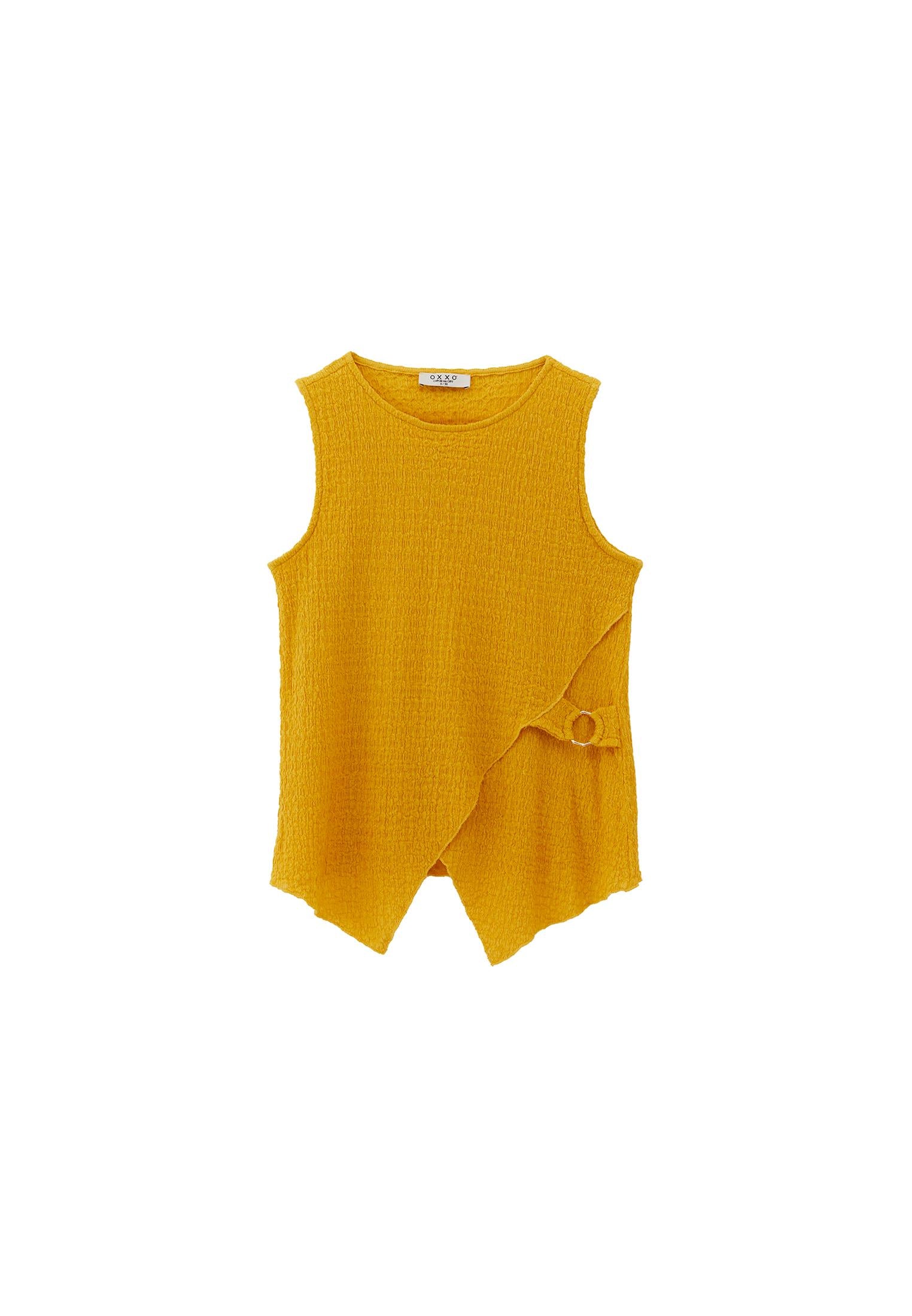 Sleeveless Crew Neck Blouse - CALENDULA