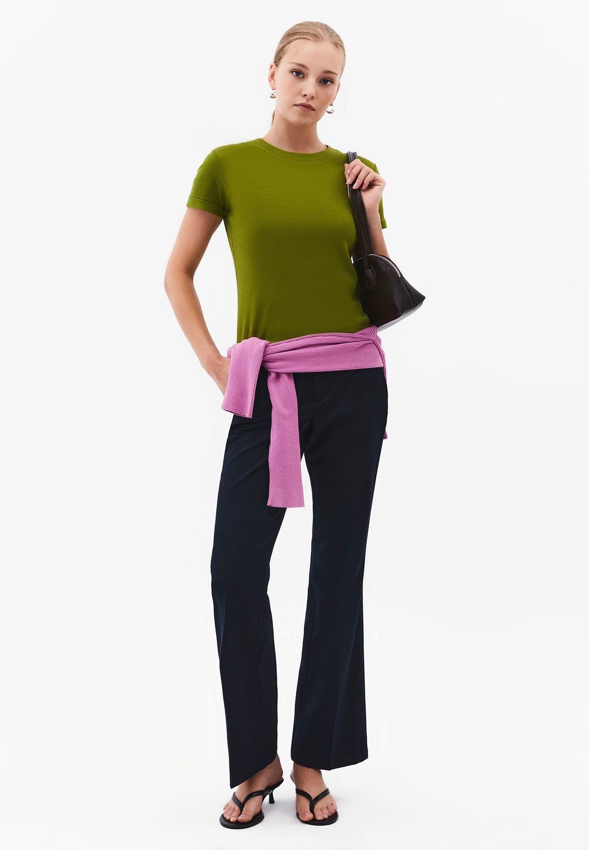 Women's Crew Neck Short Sleeve T-Shirt - CALLA GREEN