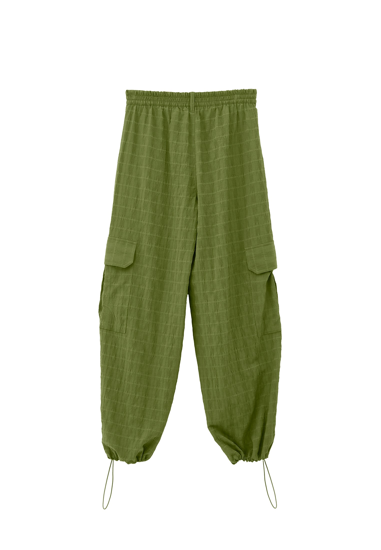 High Waist Jacquard Trousers - CALLISTE GREEN