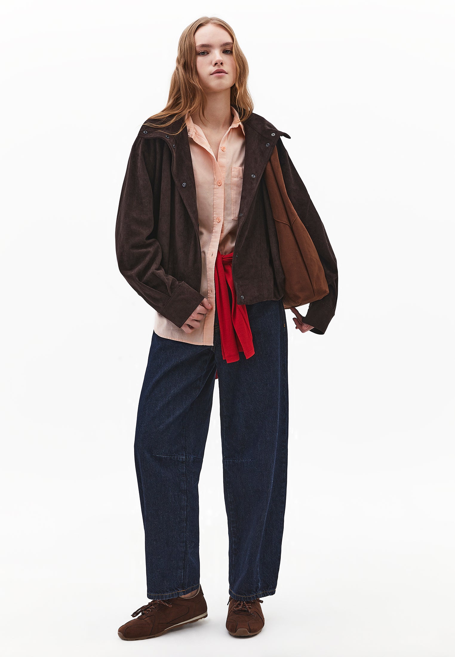 Oversize Long Sleeve Shirt With Pocket Detail - CAMEO ROSE