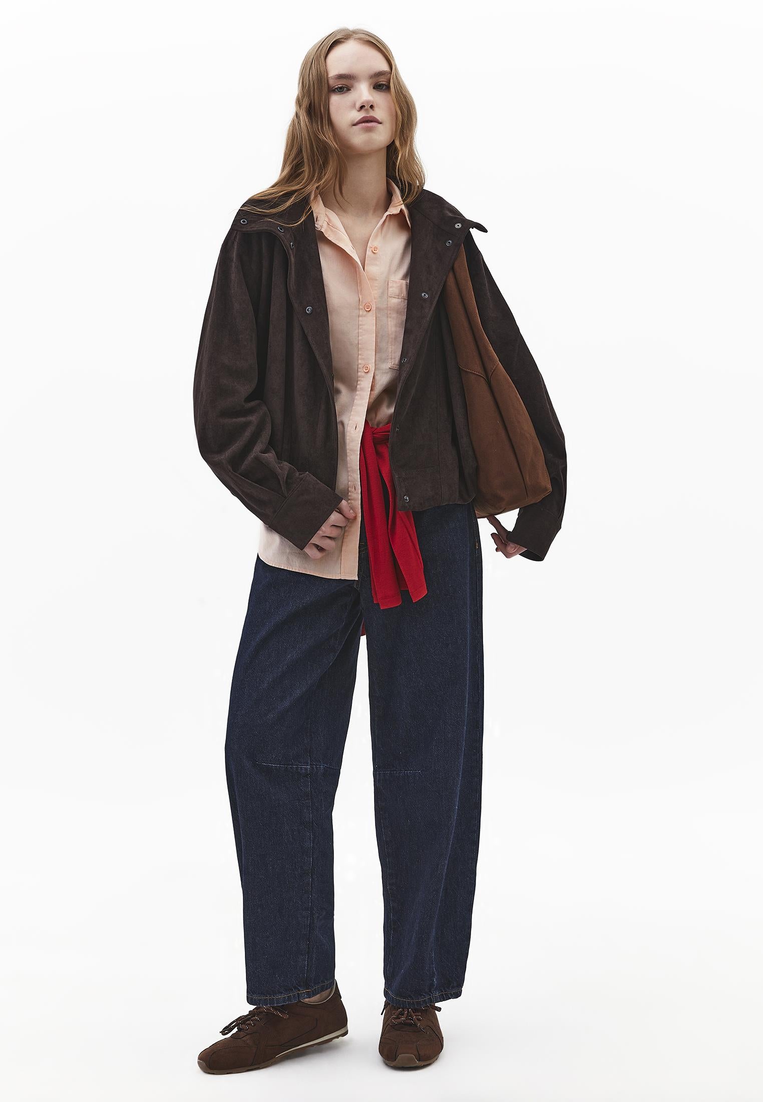 Oversize Long Sleeve Shirt With Pocket Detail - CAMEO ROSE