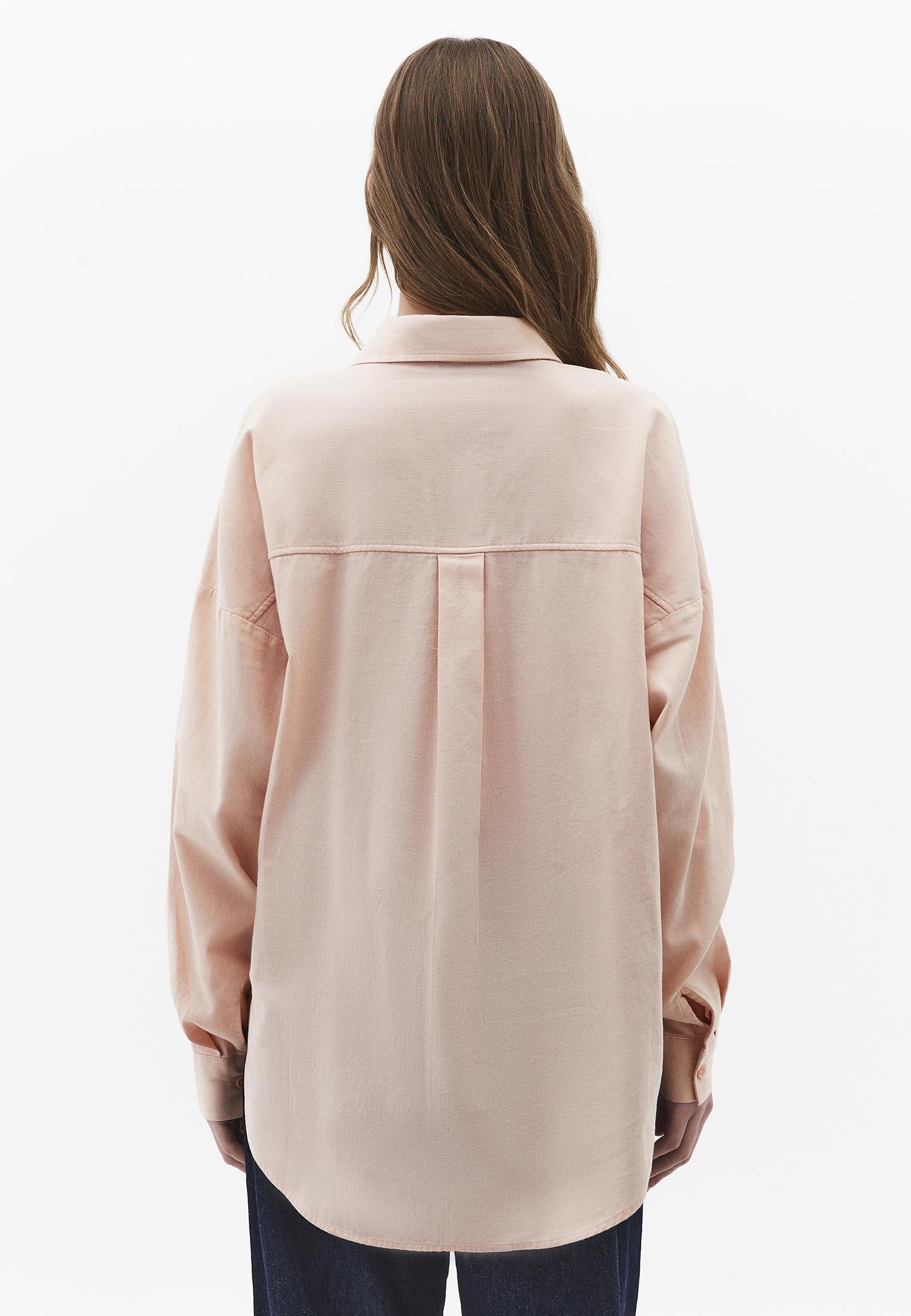 Oversize Long Sleeve Shirt With Pocket Detail - CAMEO ROSE