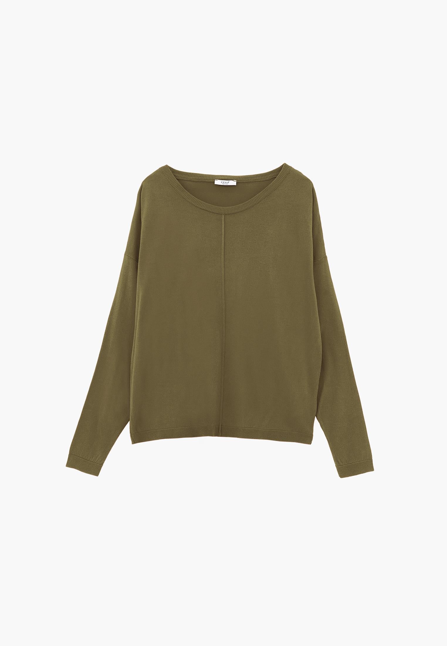 Viscose Boat Neck Sweater - CAPULET OLIVE