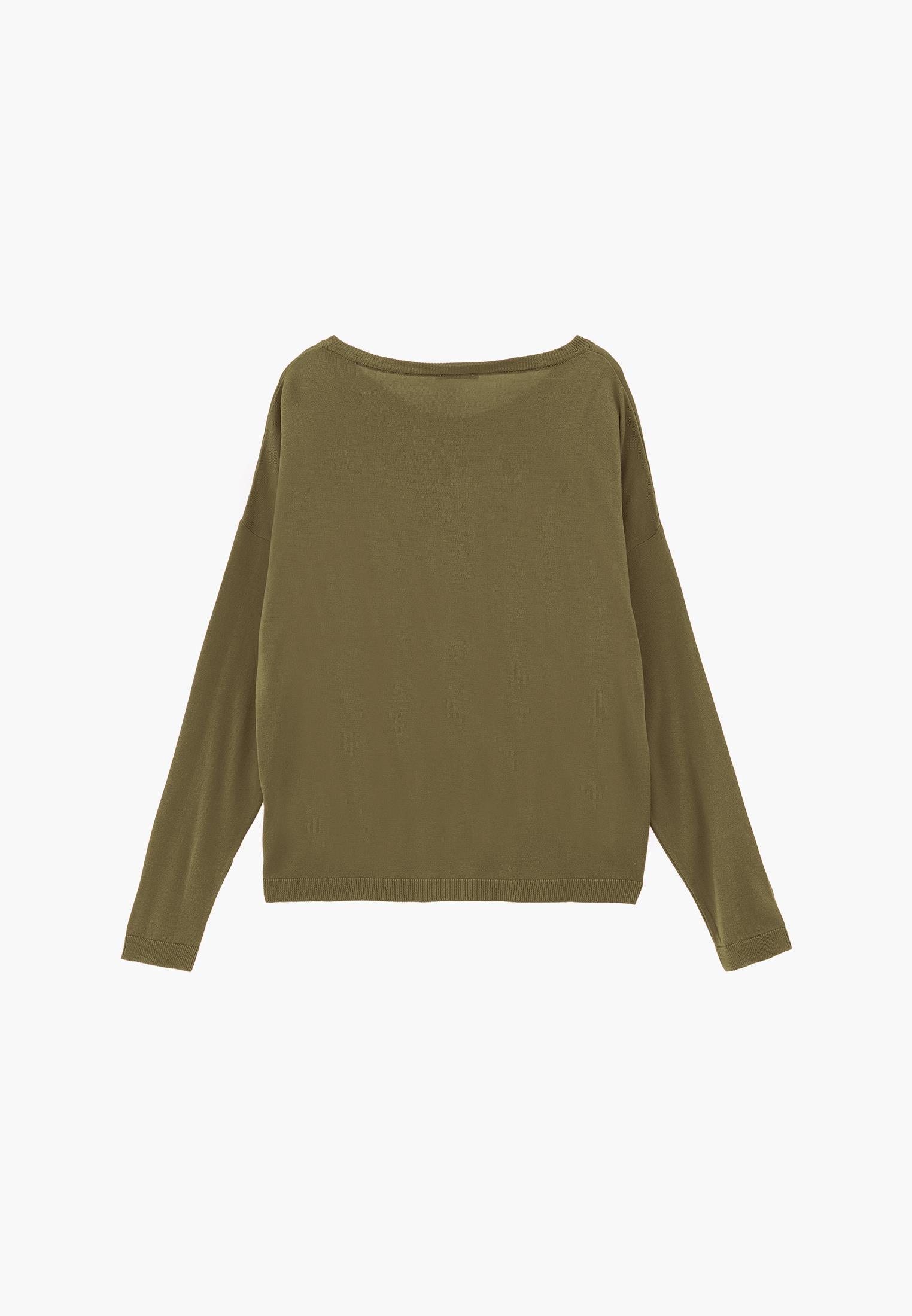 Viscose Boat Neck Sweater - CAPULET OLIVE