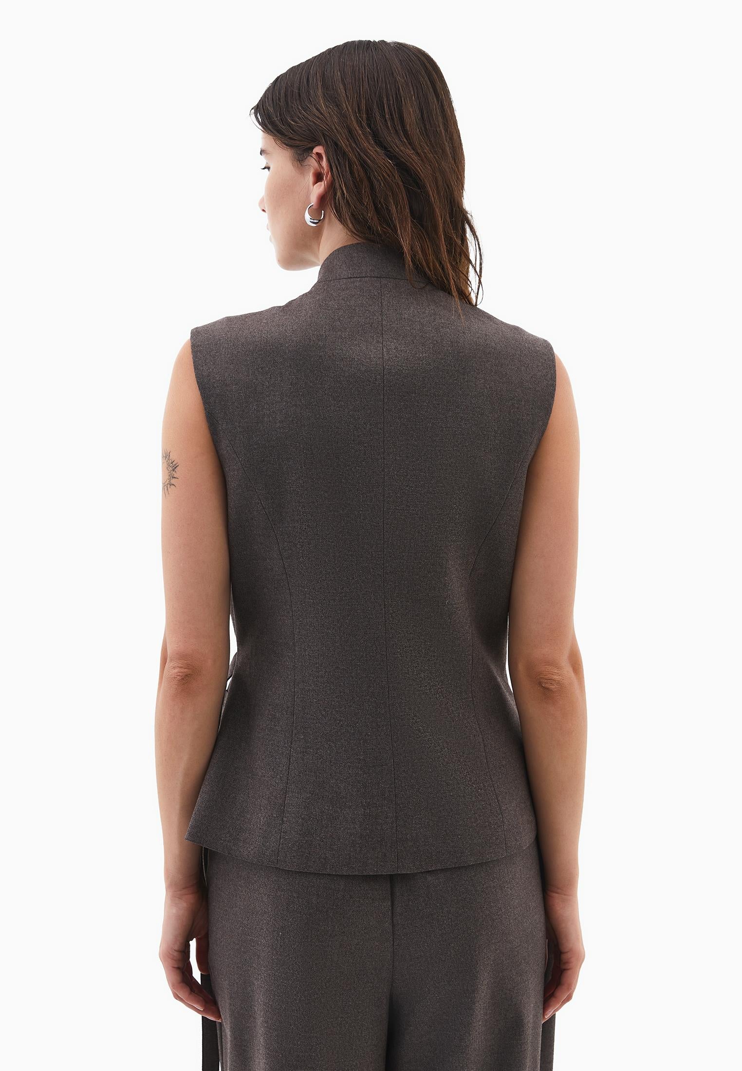 Asymmetrical Midi Vest - CARAFE MELANGE