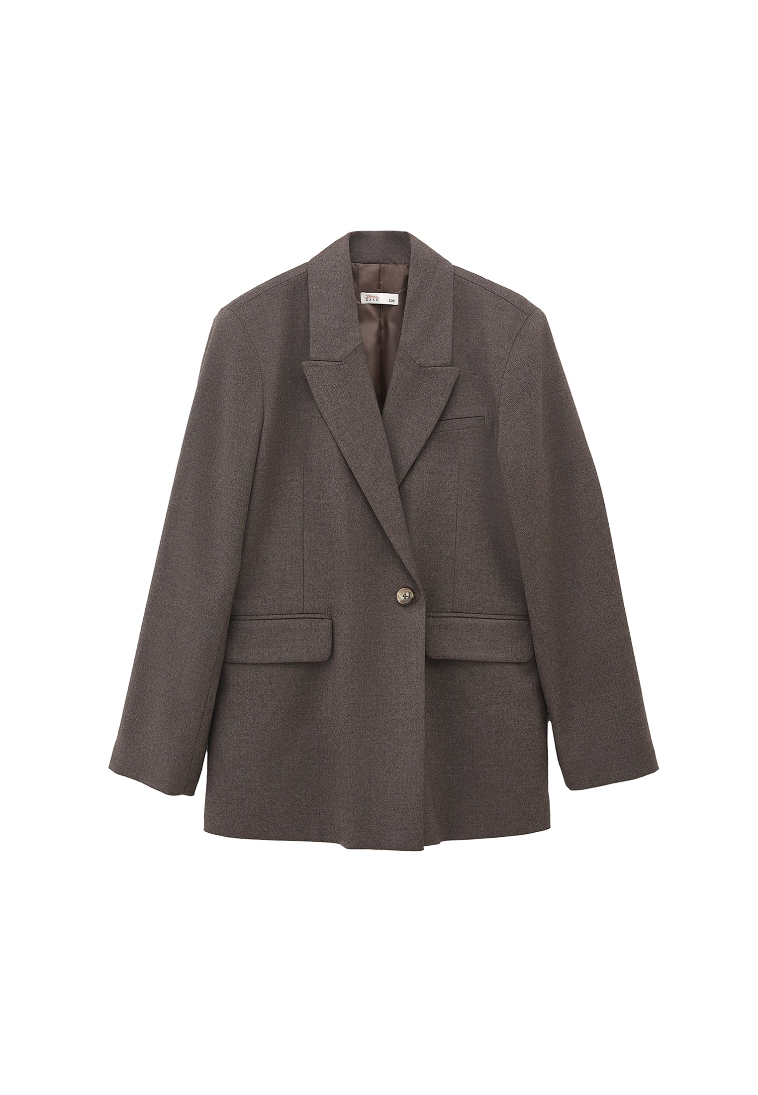 Double Breasted Lapel Oversize Blazer - CARAFE MELANGE