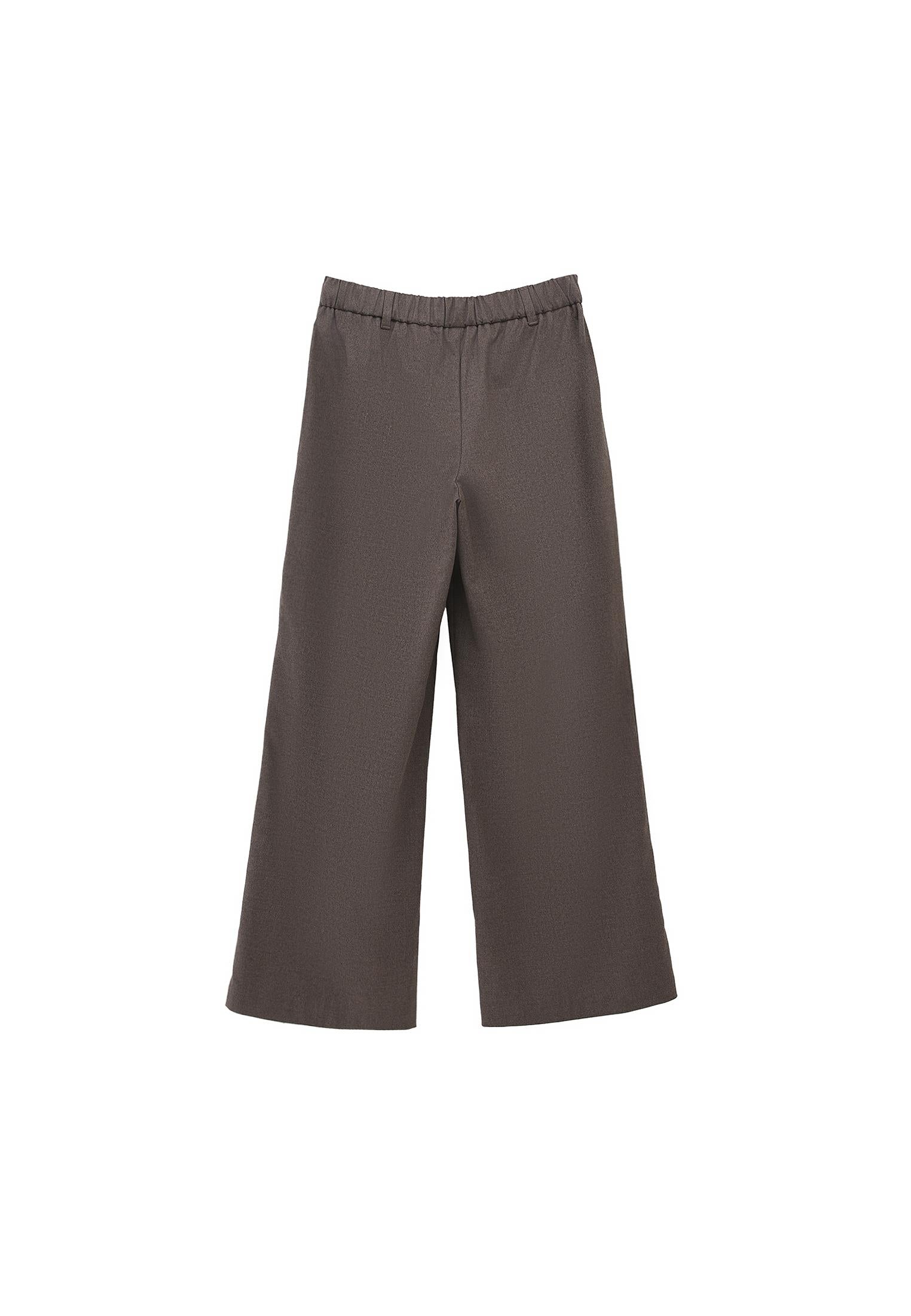 Wide Leg High Waist Trousers - CARAFE MELANGE