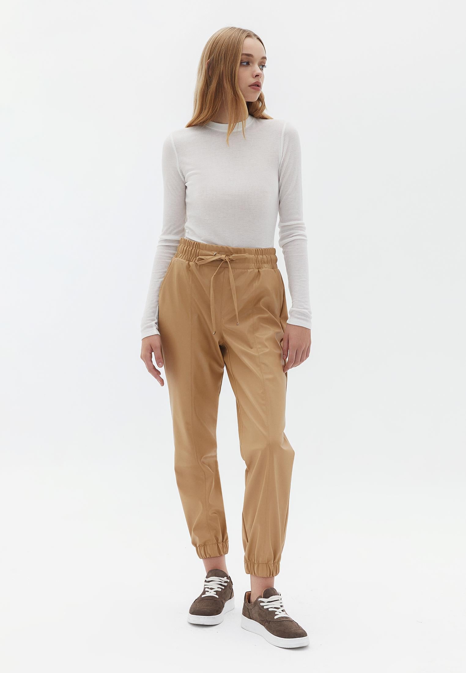 High Waist Cut Jogger Pants - CARTOUCHE