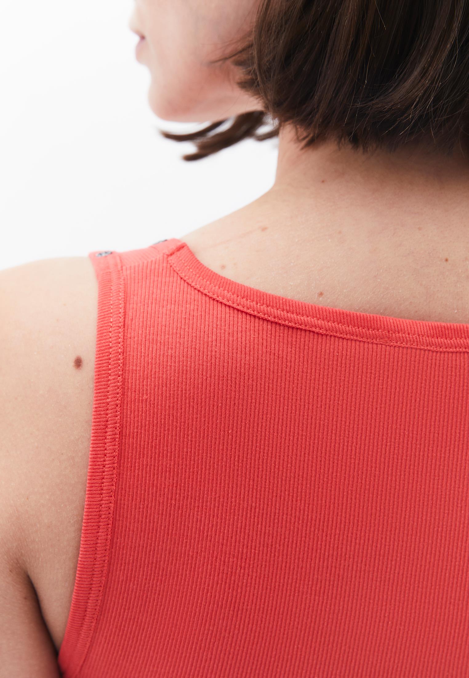 Square Neck Bodycon Tank Top - CAYENNE